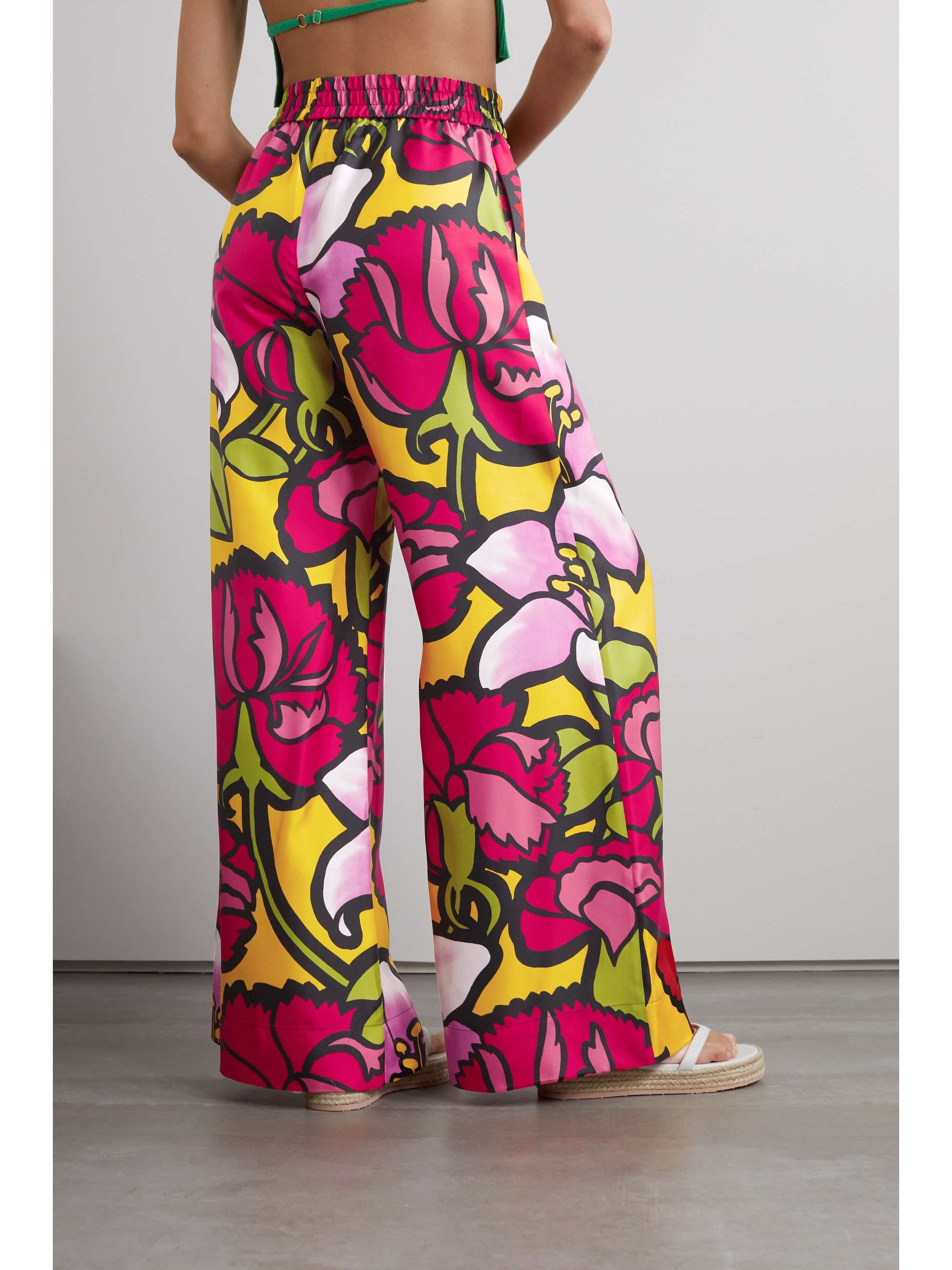 LA DOUBLEJ Floral-print silk-twill wide-leg pants | NET-A-PORTER