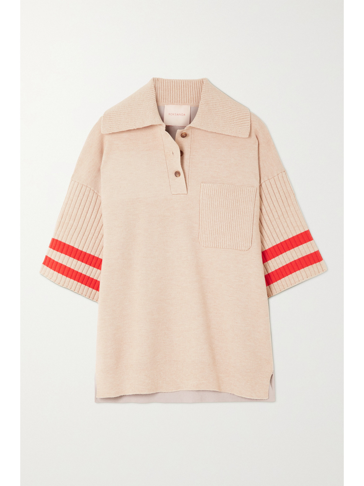 Roksanda Hollis Color-block Knitted Polo Top