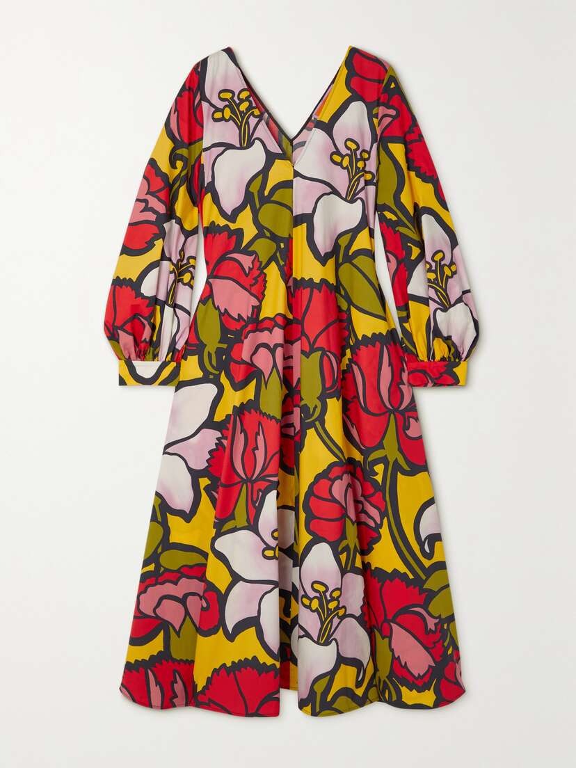 La DoubleJ Bali Floral-print Cotton-poplin Midi Dress - xx large