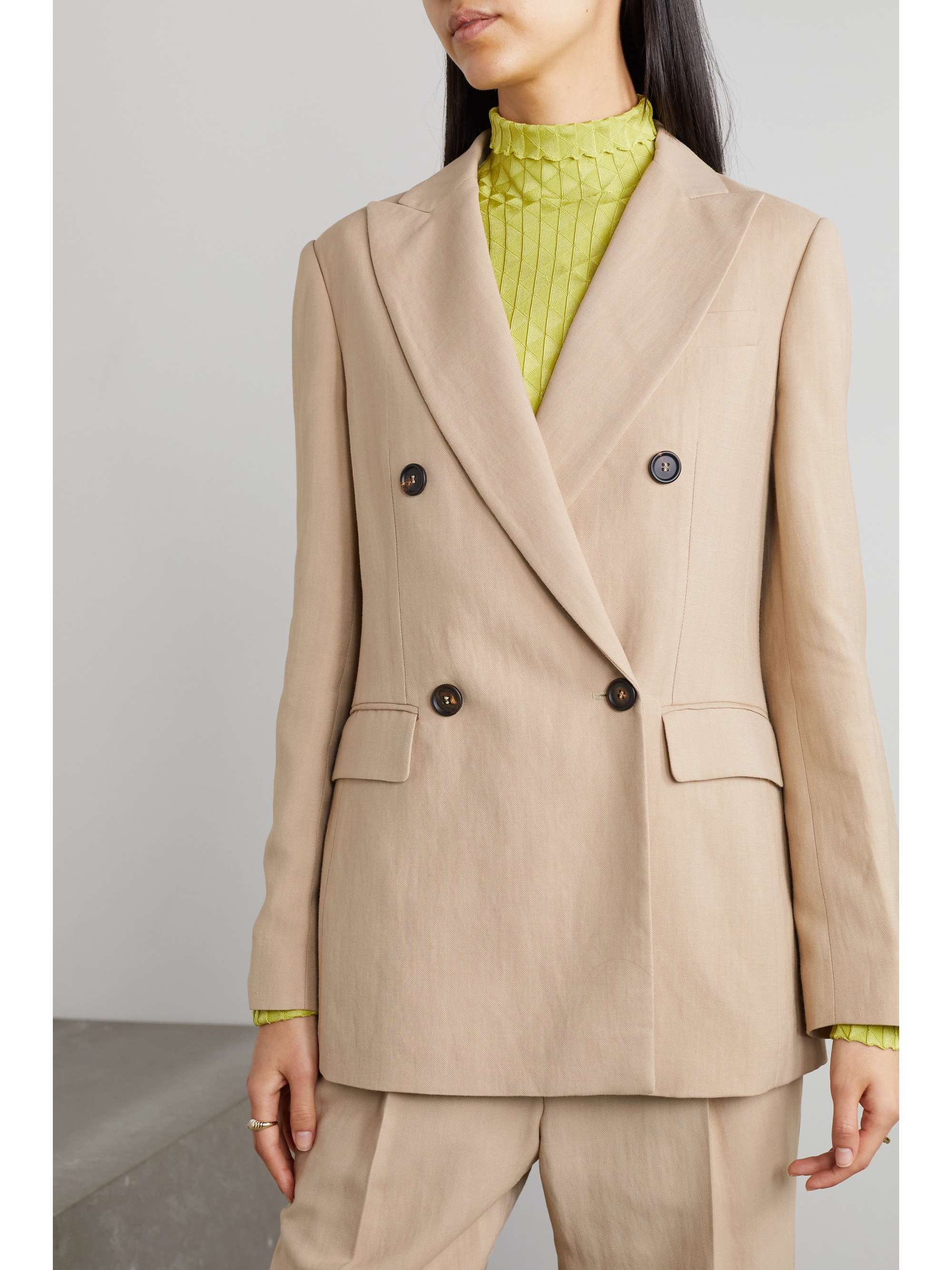 BRUNELLO CUCINELLI Double-breasted linen blazer