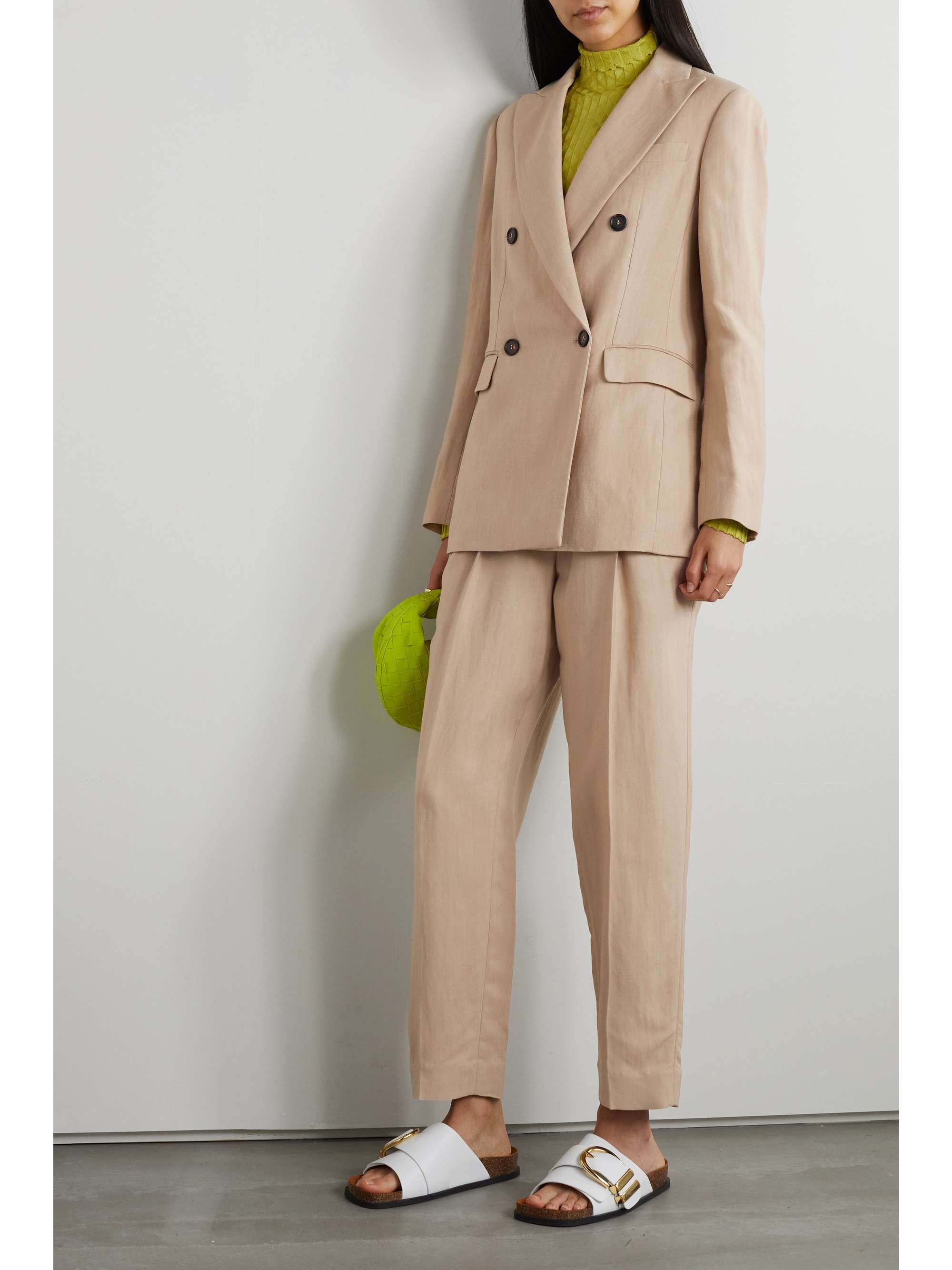 BRUNELLO CUCINELLI Double-breasted linen blazer