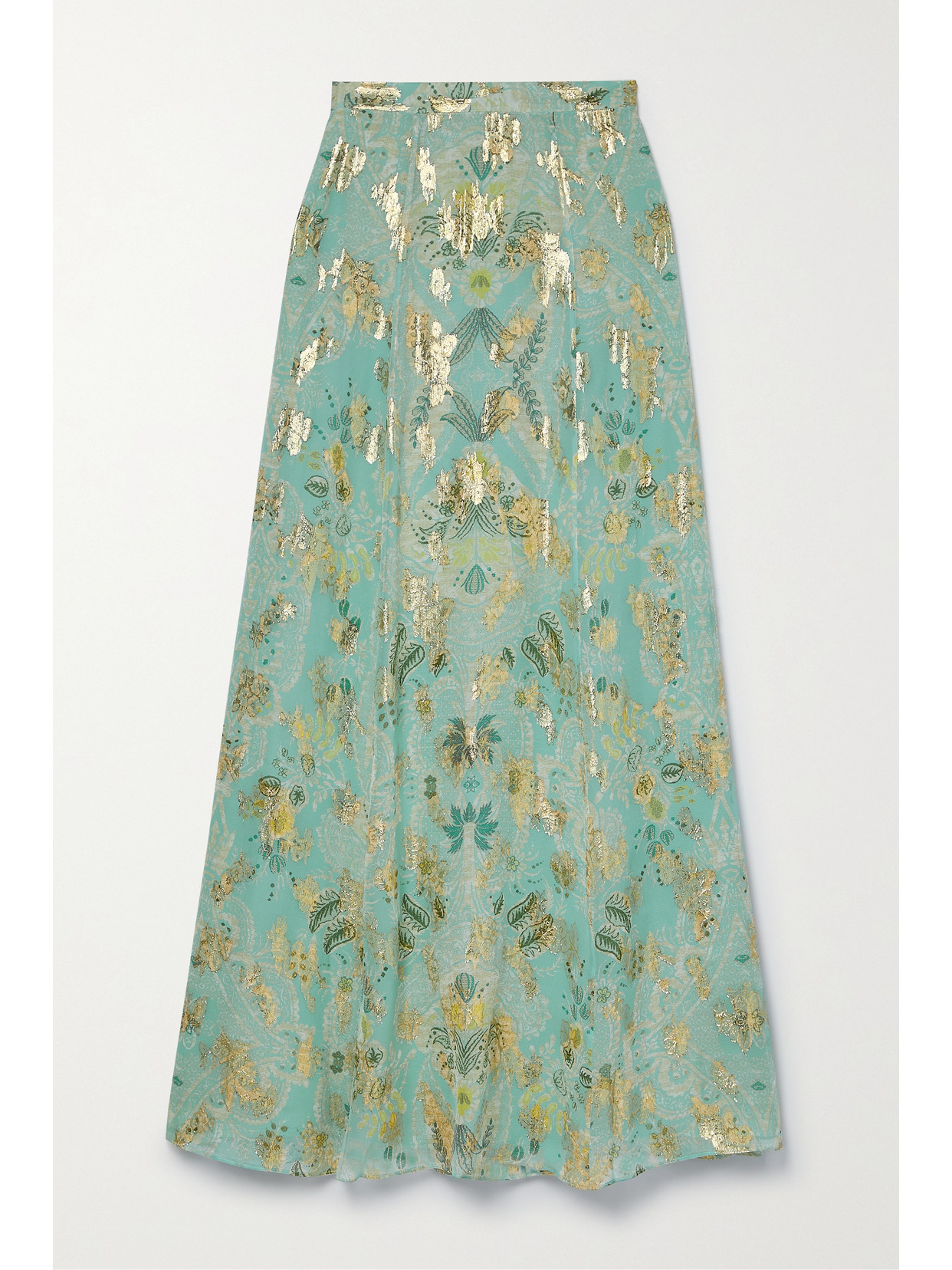 Etro Heaven Printed Fil Coupé Silk Crepe De Chine Maxi Skirt