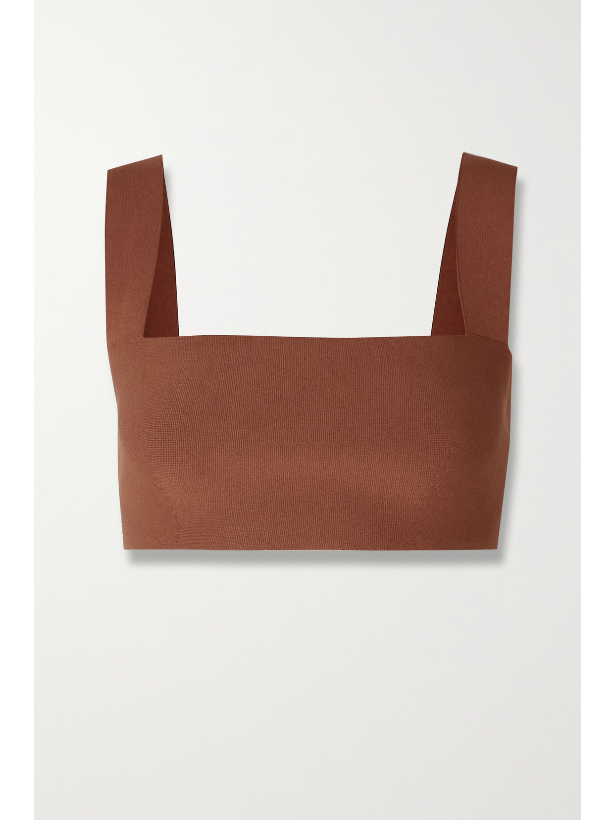 Victoria Beckham Cropped Stretch-knit Top - Brown