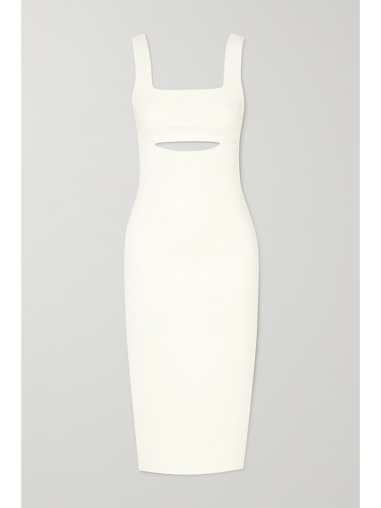 Victoria Beckham Women's Vb Body Fitted Cut-out Midi-dress In White