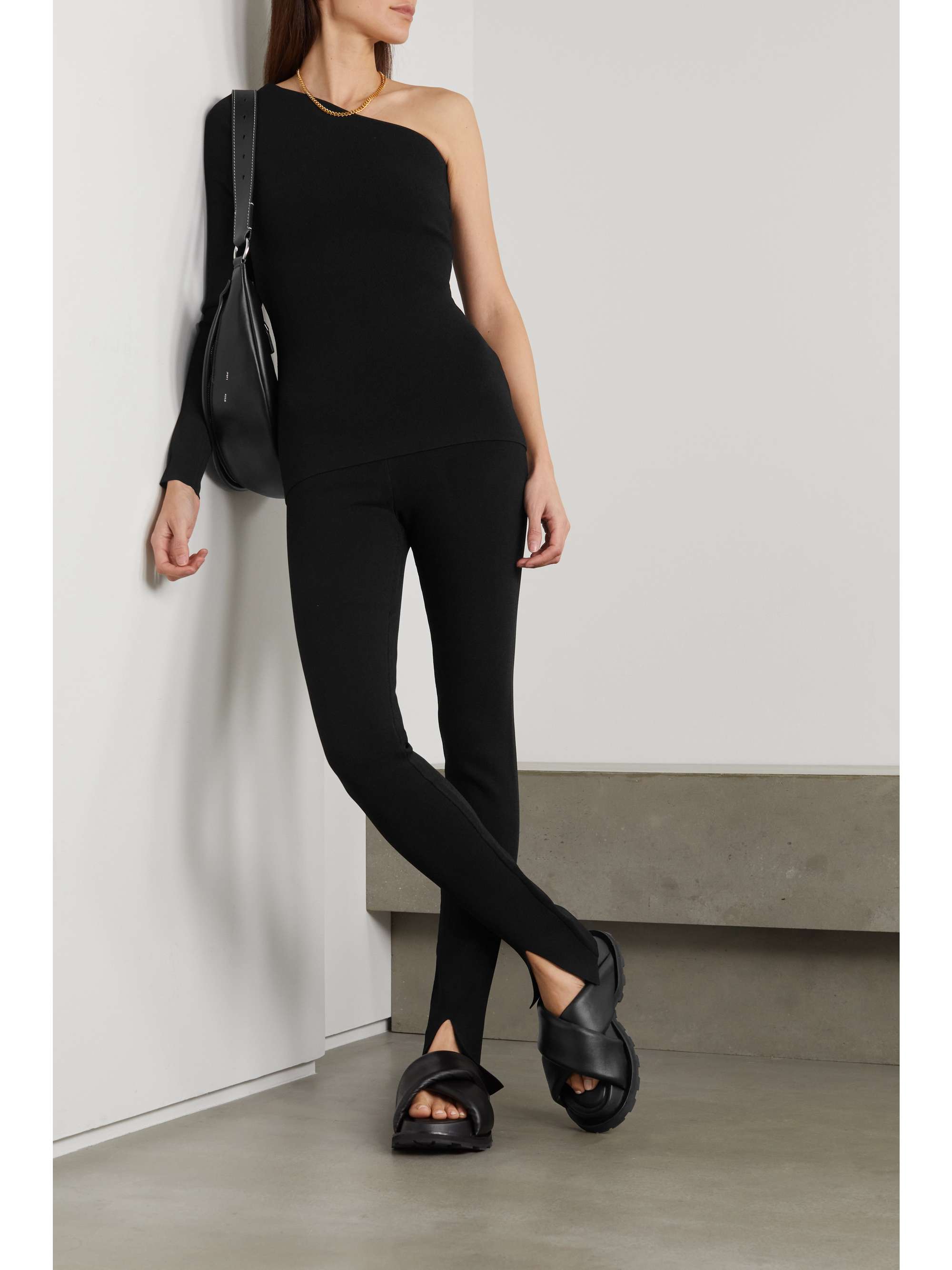 VICTORIA BECKHAM One-shoulder stretch-knit top