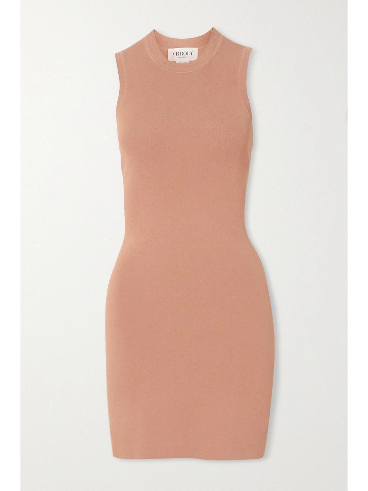 Victoria Beckham Fitted Sleeveless Stretch-woven Mini Dress In Pink