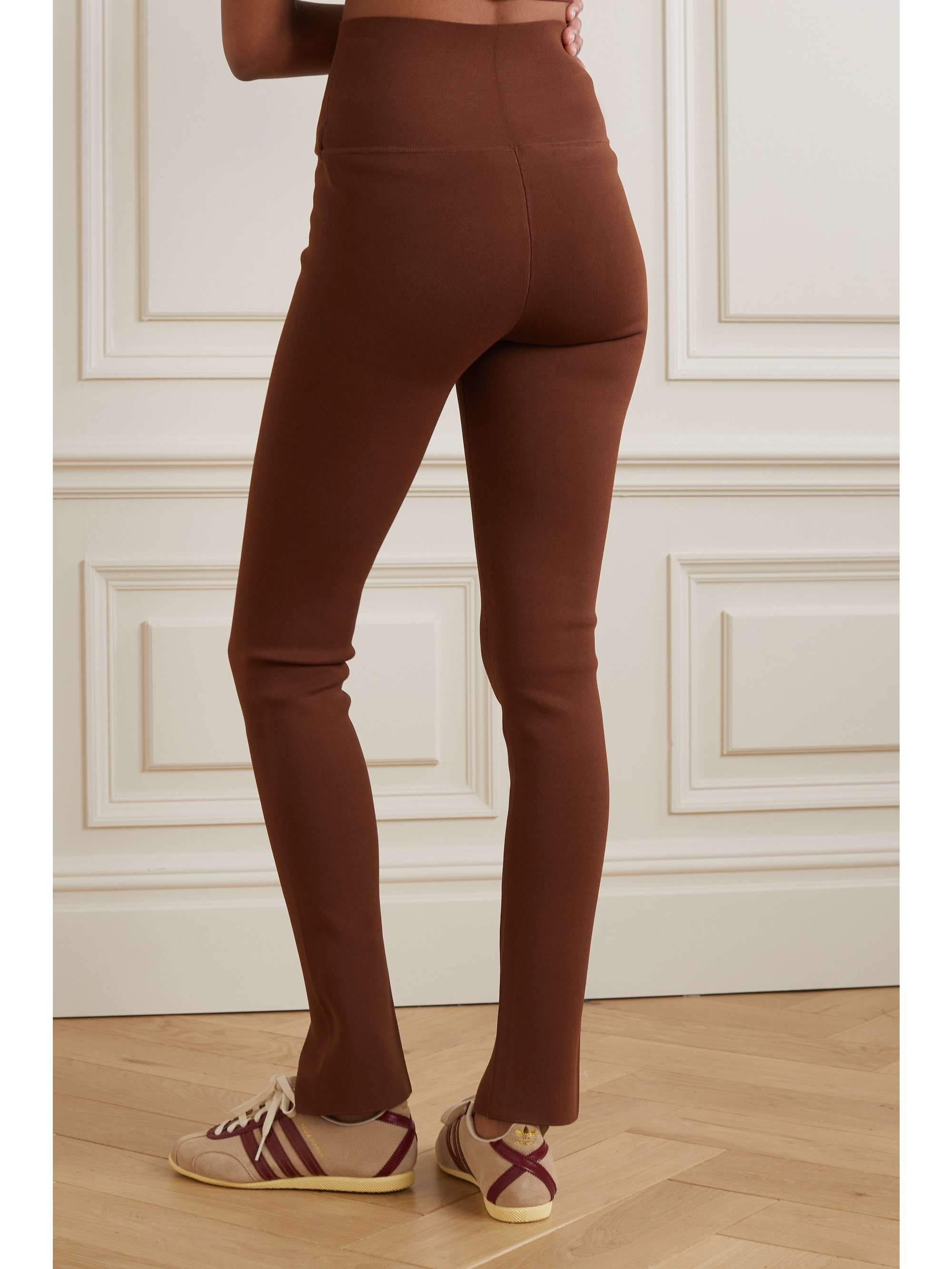 VICTORIA BECKHAM ليغينغز من نسيج محبوك مطاط