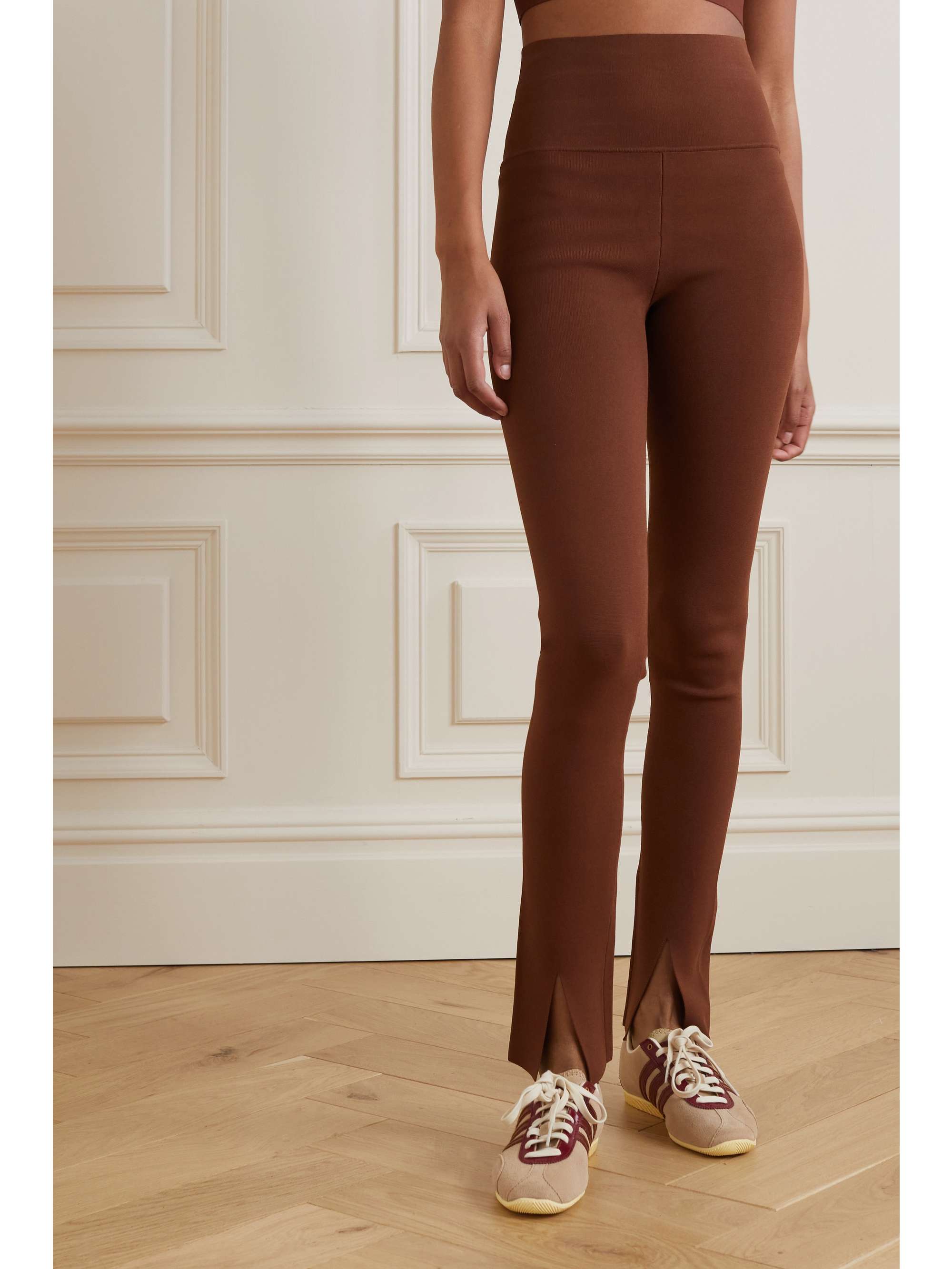 VICTORIA BECKHAM ليغينغز من نسيج محبوك مطاط