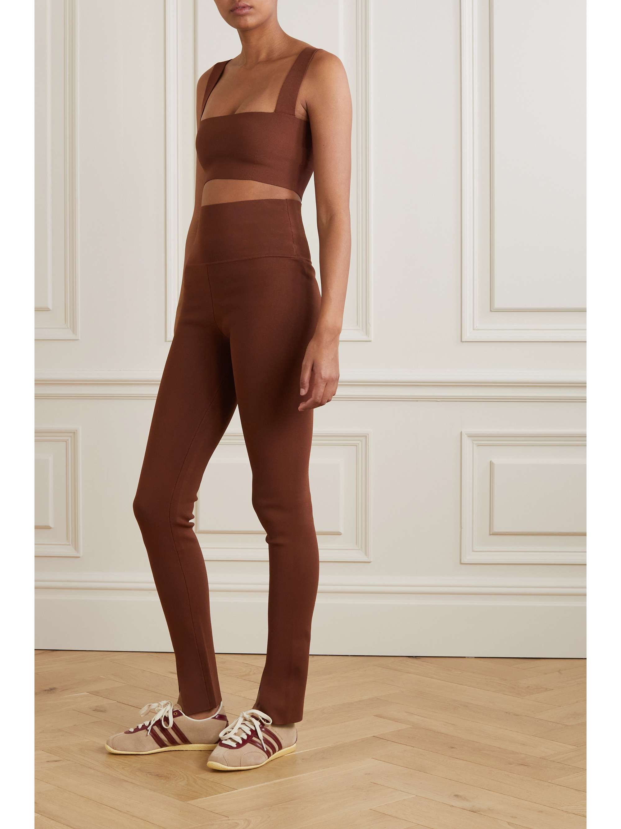 VICTORIA BECKHAM ليغينغز من نسيج محبوك مطاط