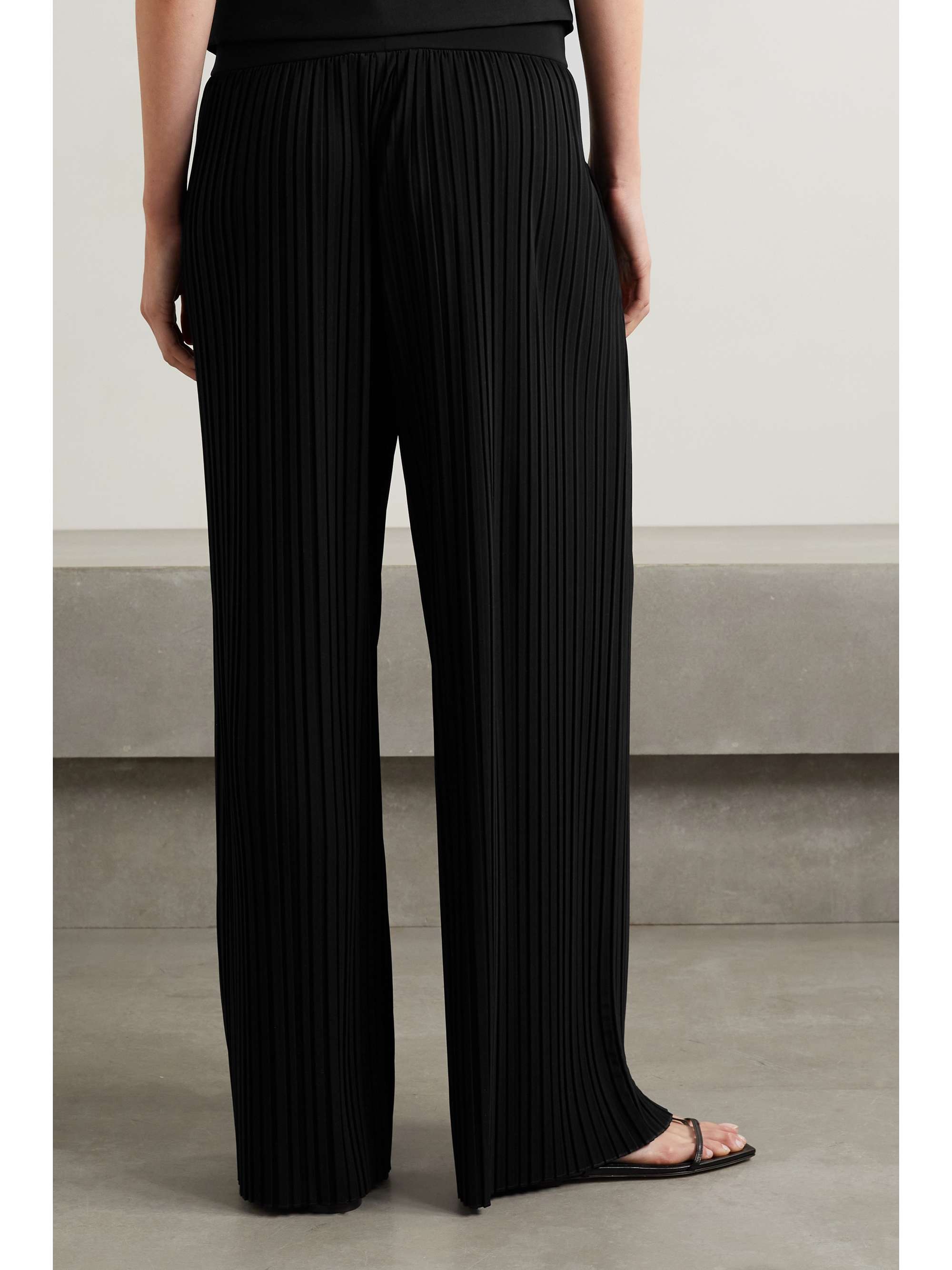 MAX MARA Cacio pleated jersey wide-leg pants