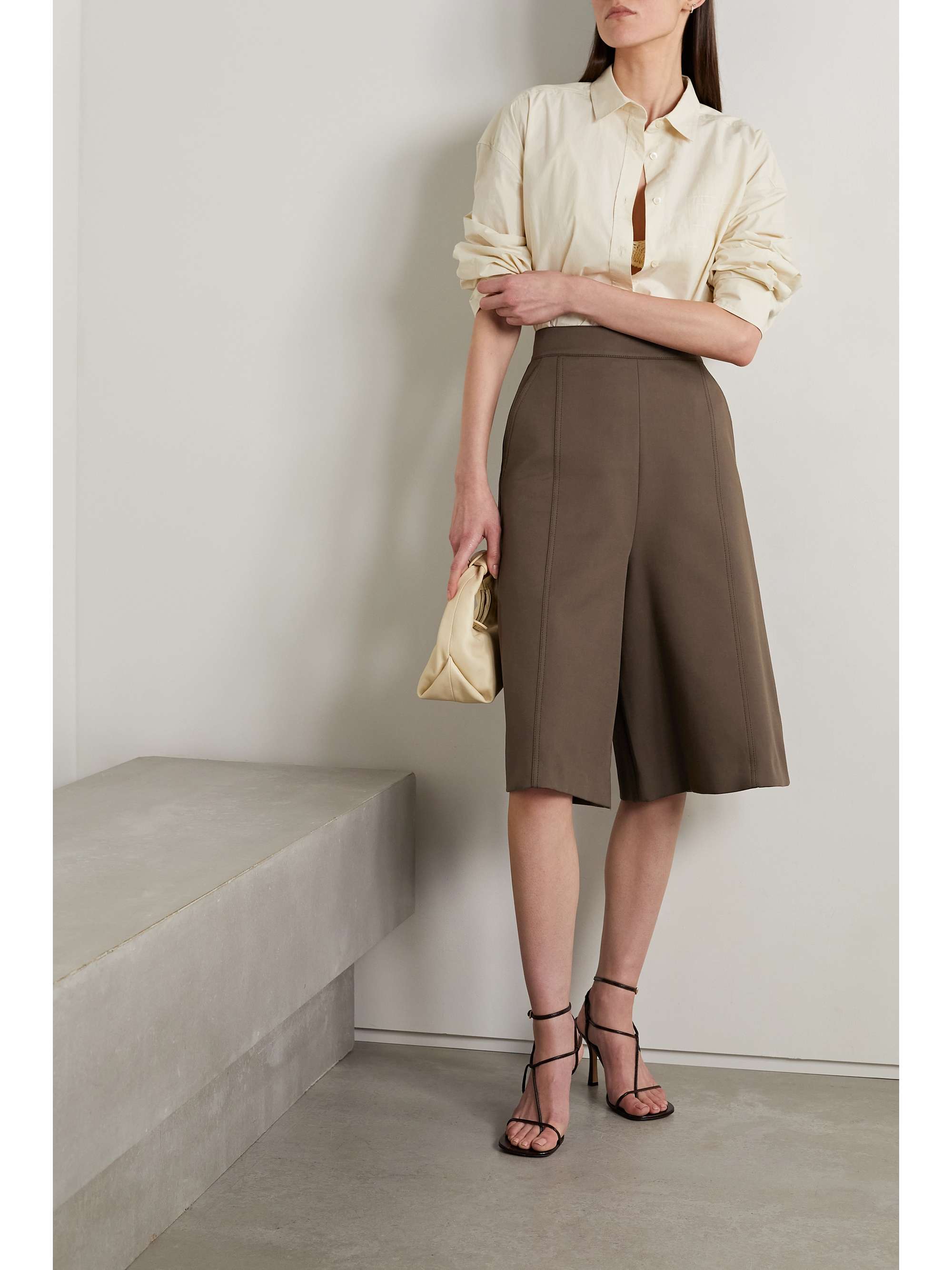 MAX MARA Miele cotton-blend twill shorts