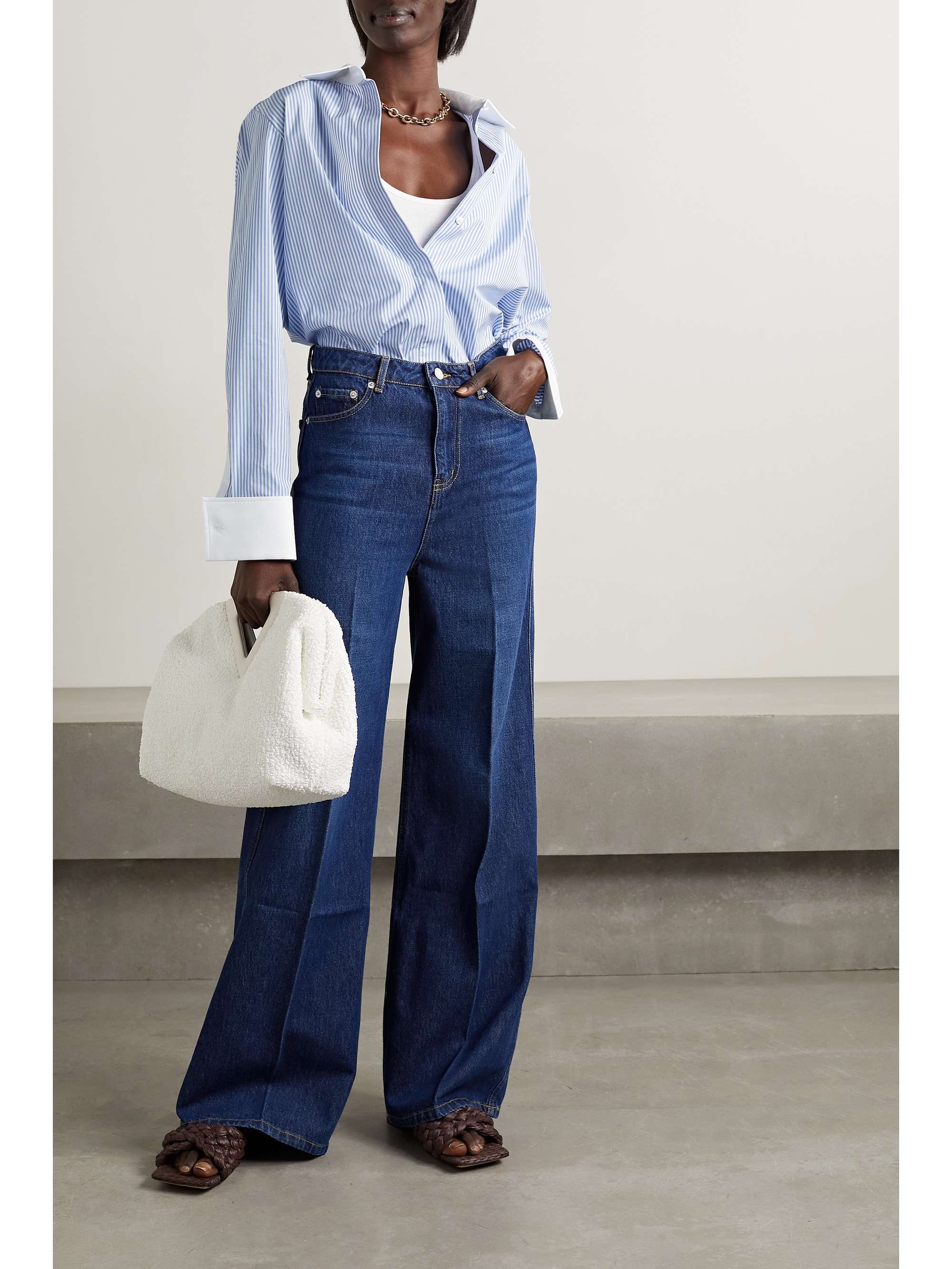 MAX MARA Pinstriped cotton-poplin shirt