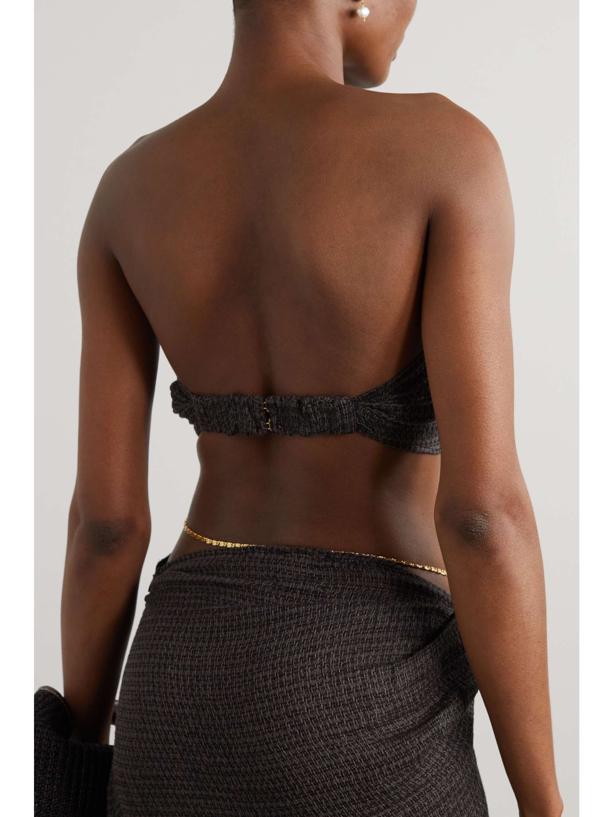 LE KASHA + NET SUSTAIN Maazi twistfront organic linen bra top NETA