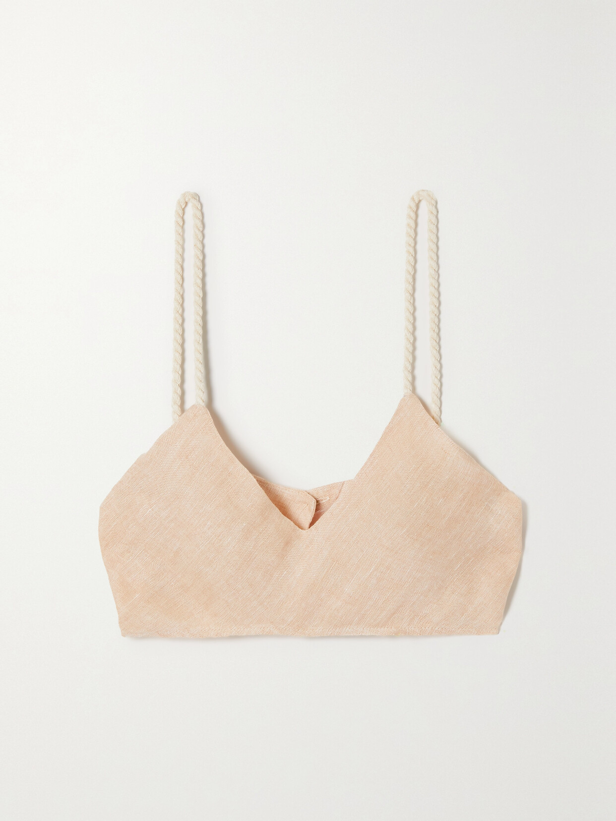 Le Kasha + Net Sustain Ashmant Cropped Organic Linen Bralette In Orange