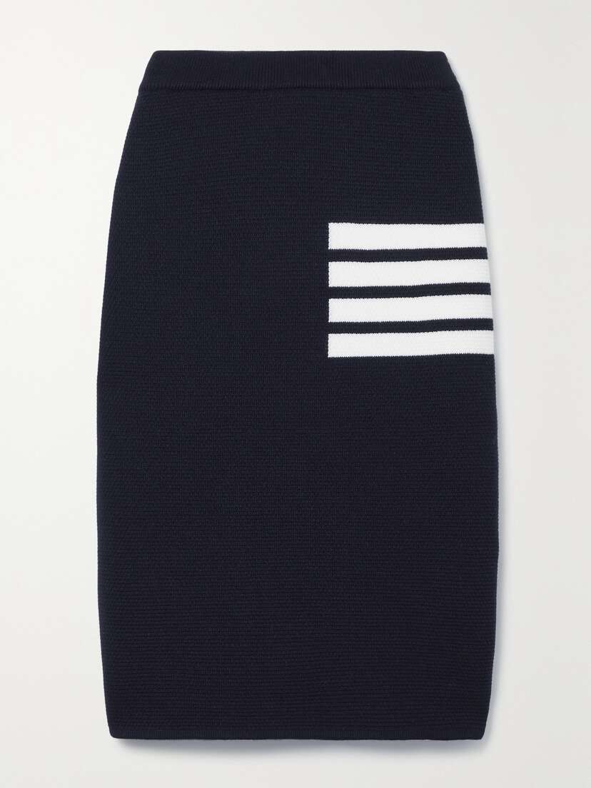 Thom Browne Striped Wool-blend Midi Skirt