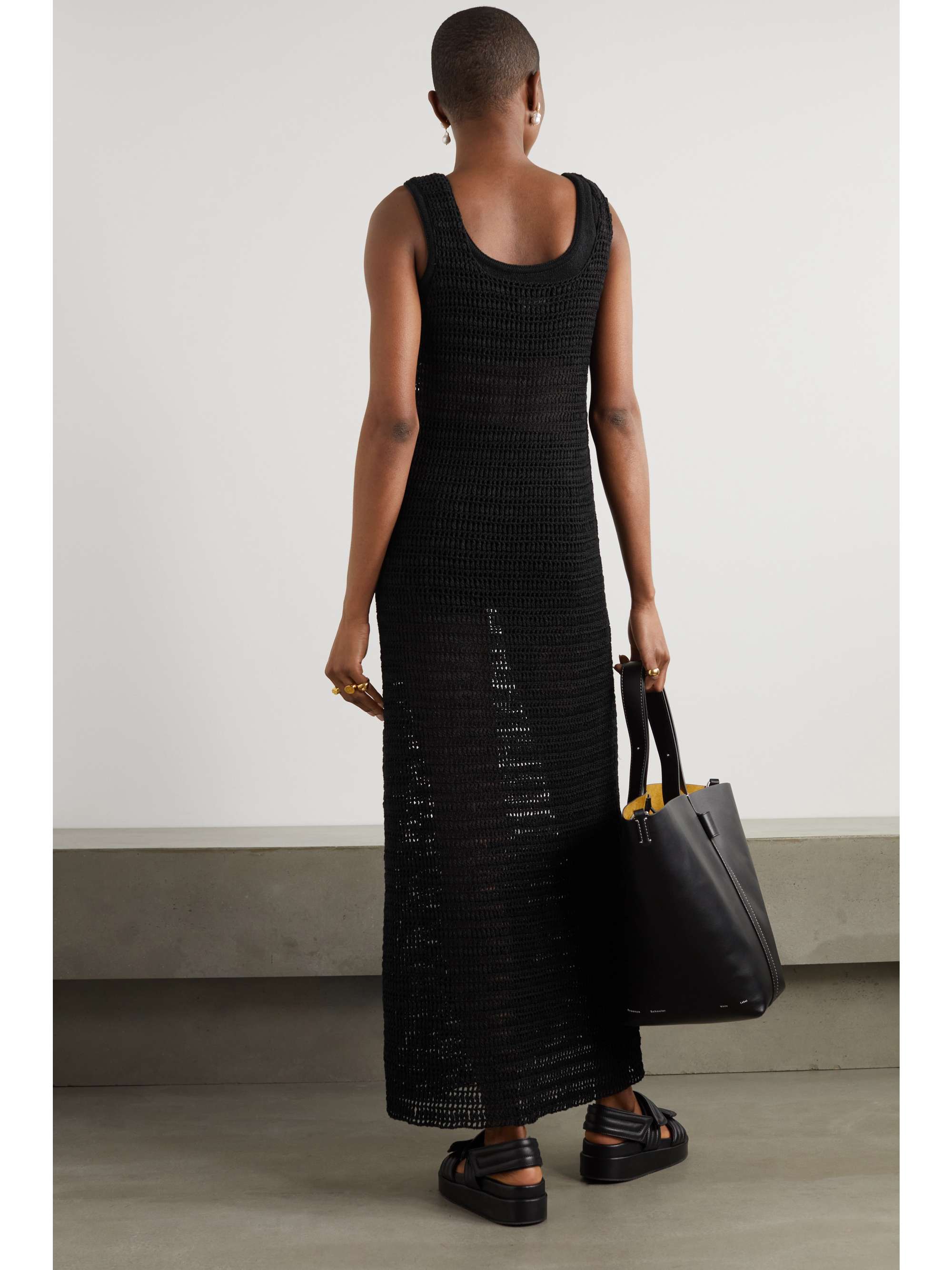 LE KASHA + NET SUSTAIN Shali crocheted organic linen maxi dress
