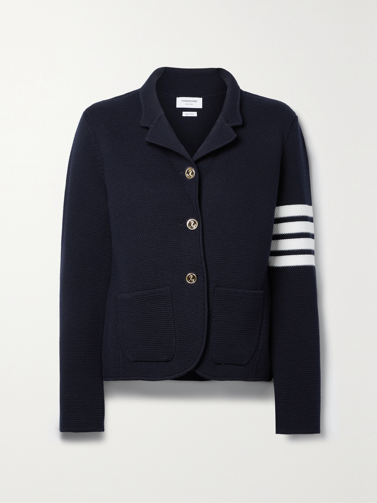 Thom Browne Striped Wool-blend Blazer - Blue