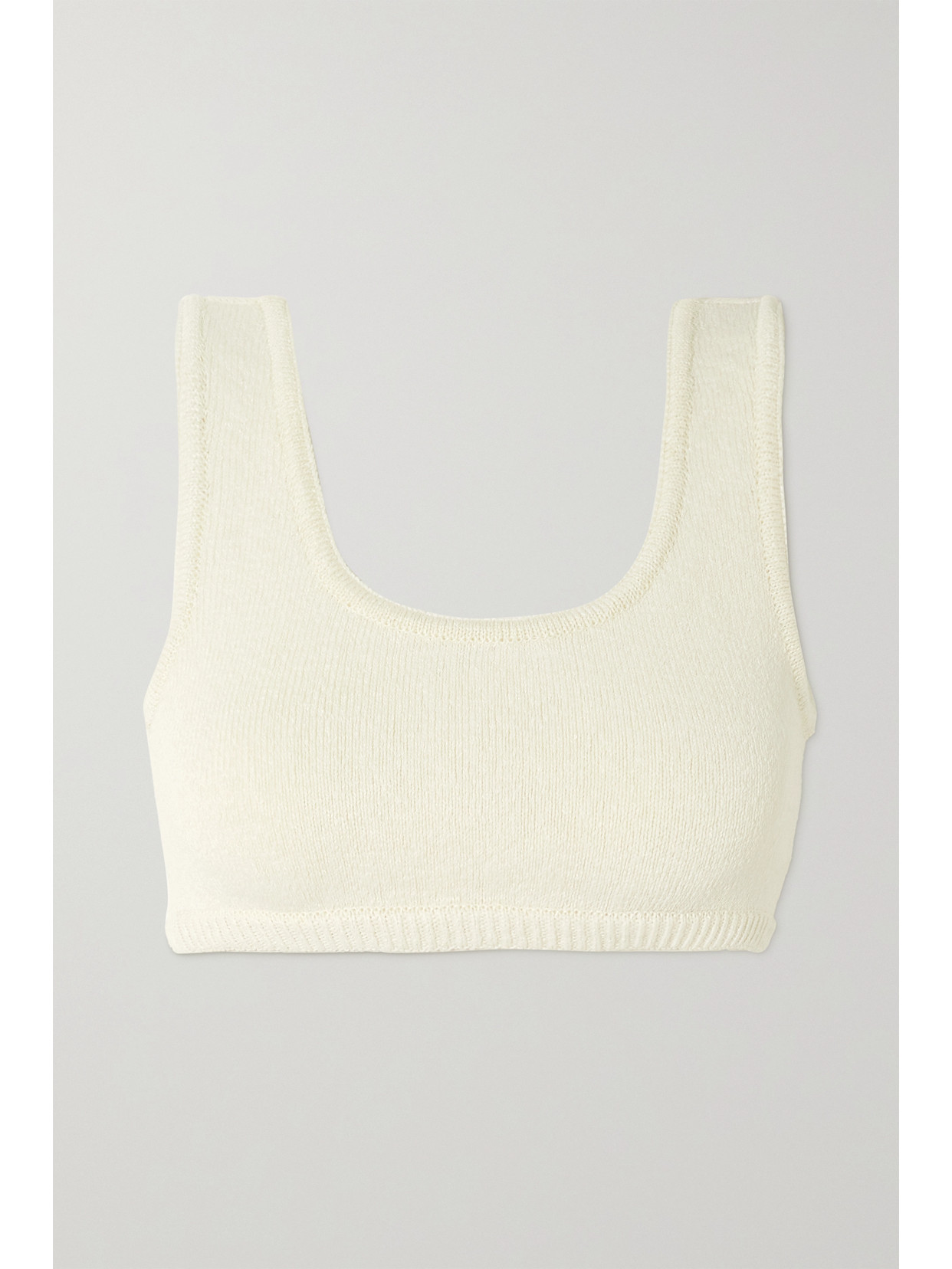 Le Kasha + Net Sustain Karnak Cropped Crocheted Organic Linen Top - White