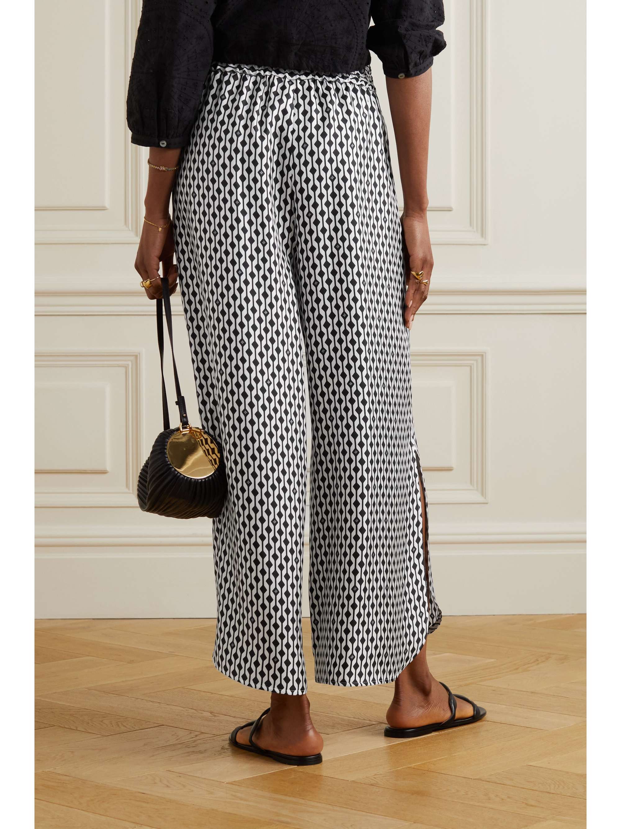 MAX MARA Asiago printed cropped silk-twill wide-leg pants
