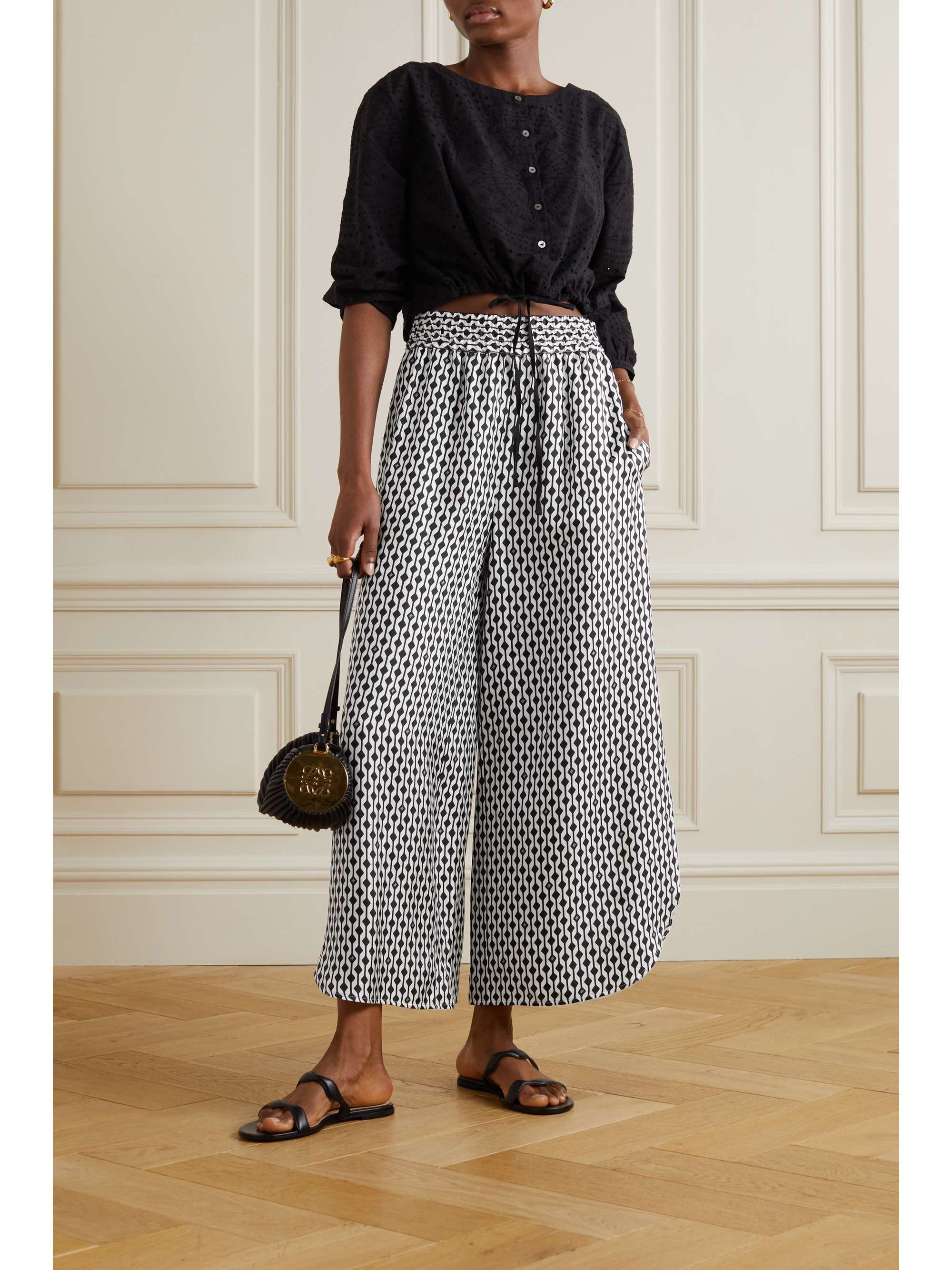 MAX MARA Asiago printed cropped silk-twill wide-leg pants