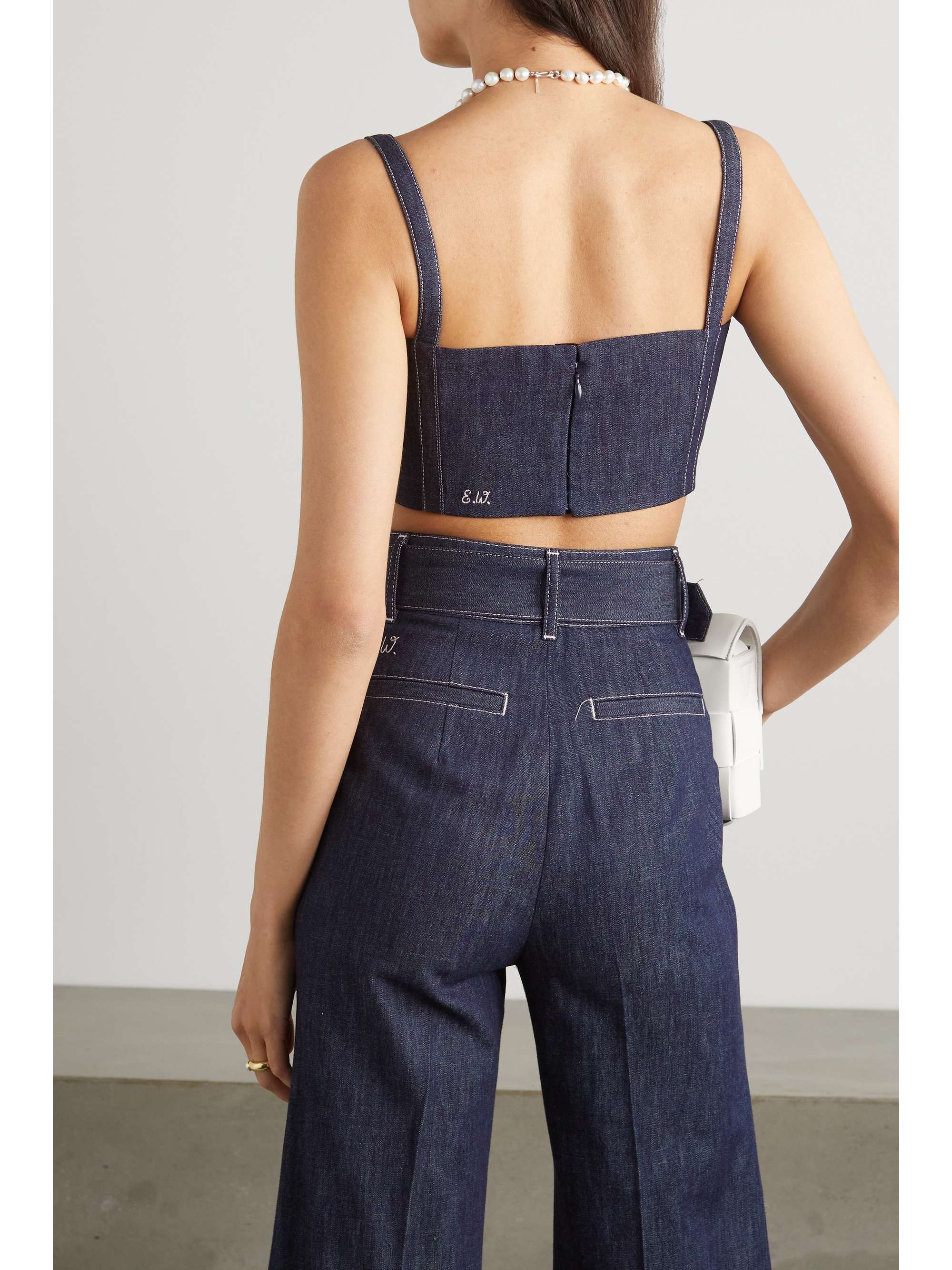 EMILIA WICKSTEAD Fabiola cropped denim top