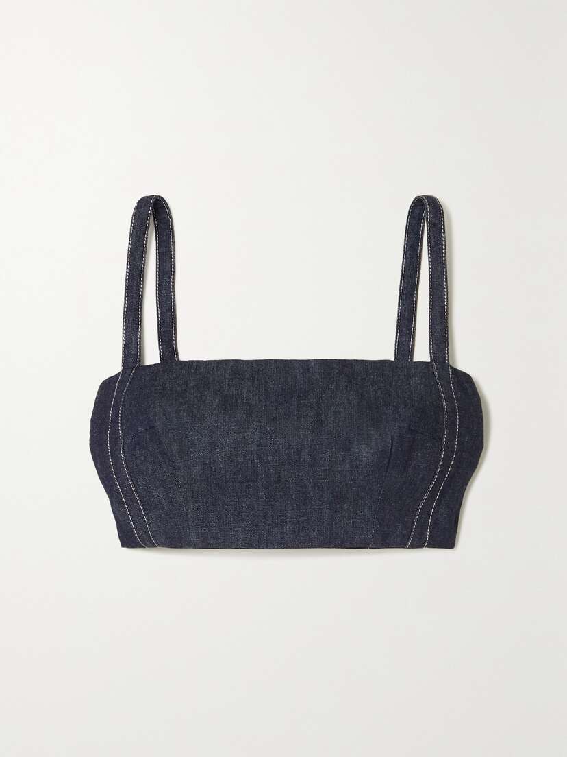 Emilia Wickstead Fabiola Cropped Denim Top