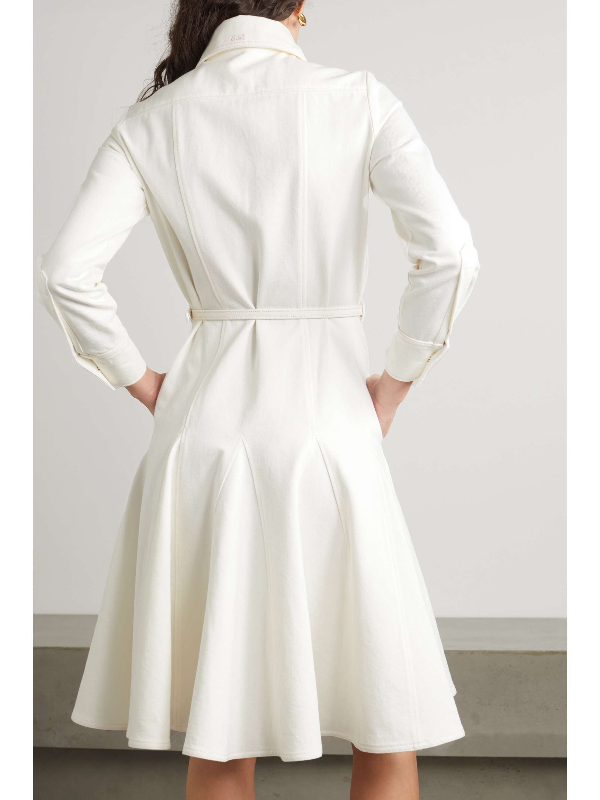 EMILIA WICKSTEAD Marionetta belted pleated denim midi dress