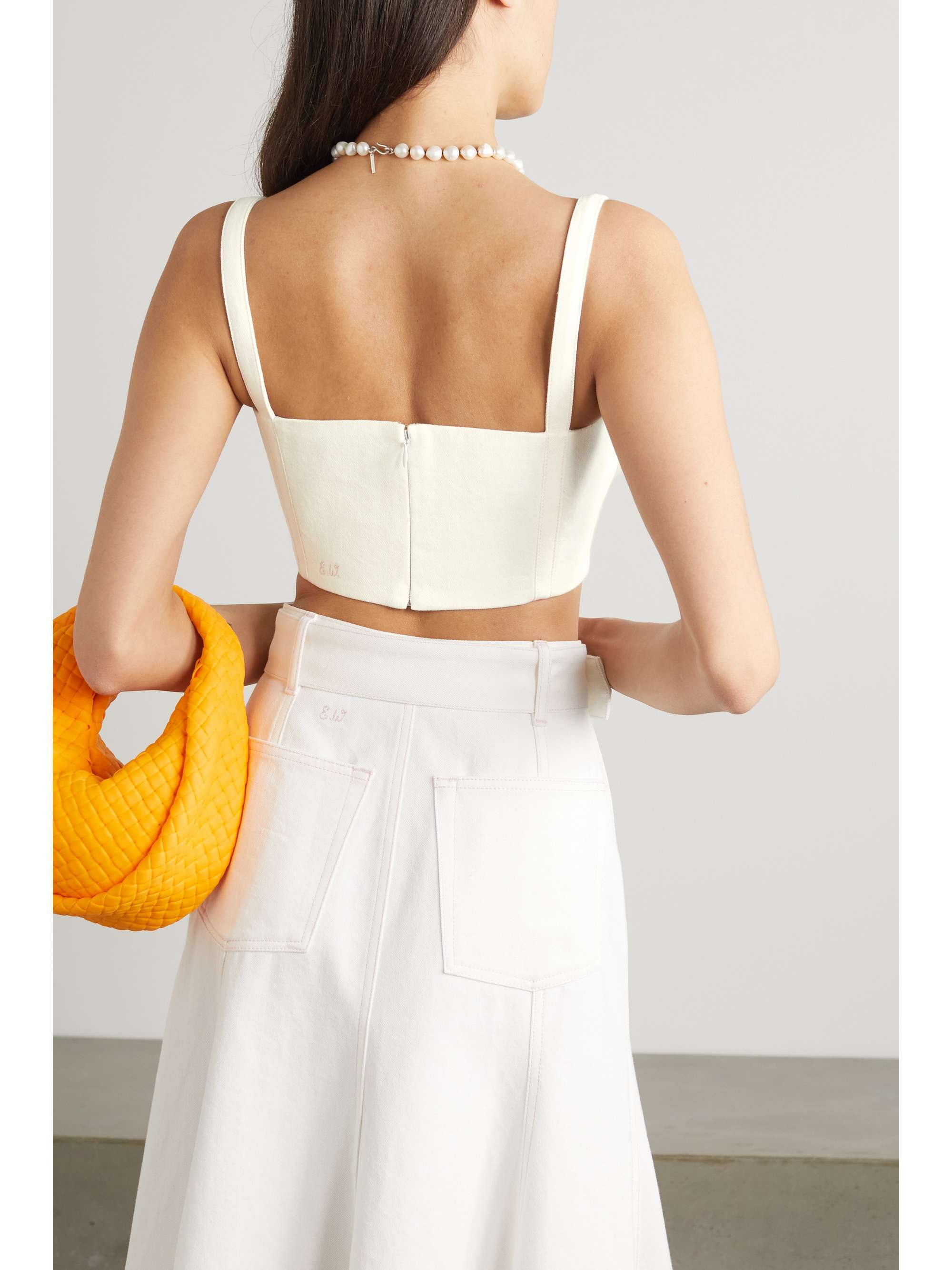 EMILIA WICKSTEAD Fabiola cropped denim top