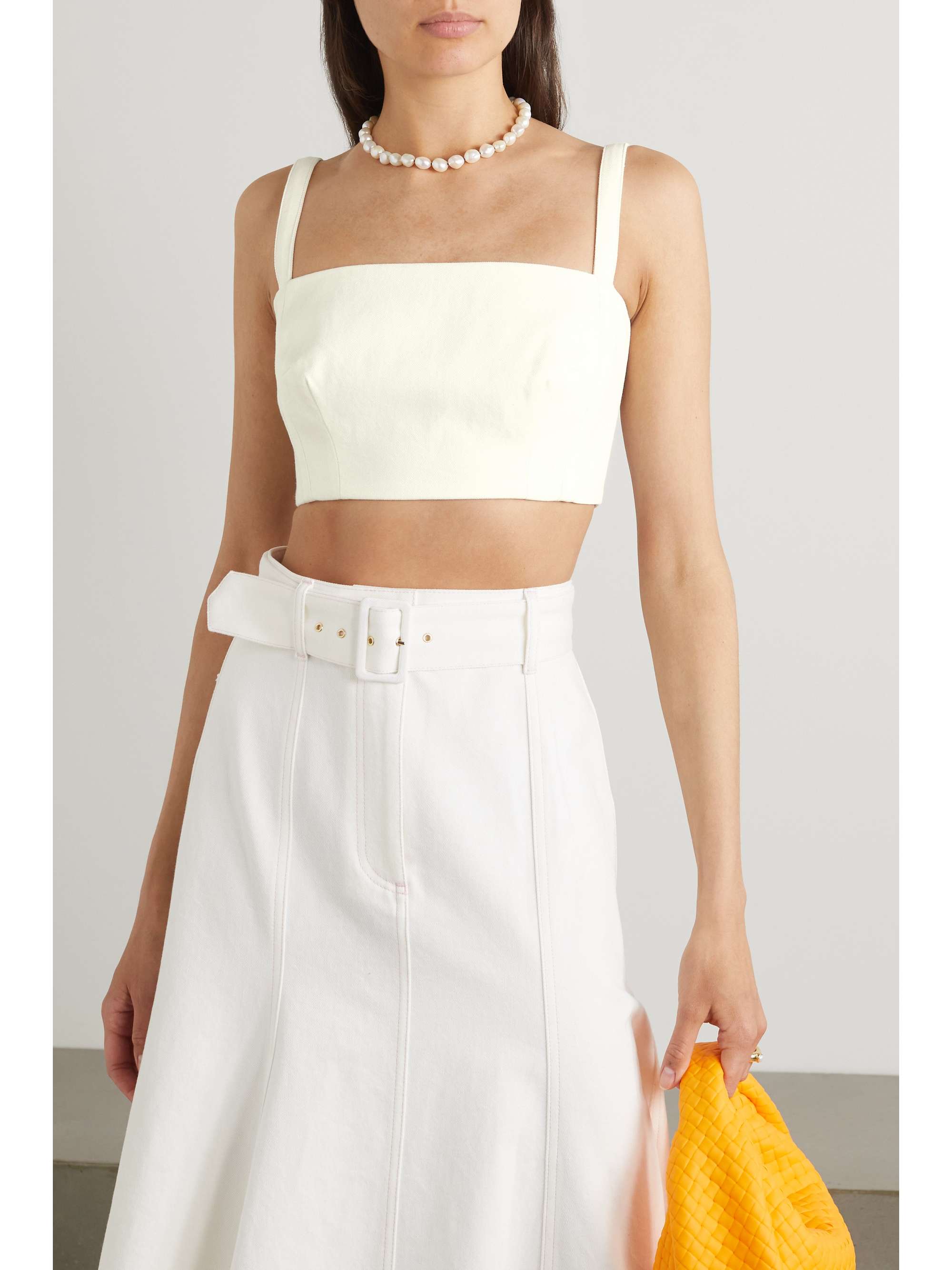 EMILIA WICKSTEAD Fabiola cropped denim top