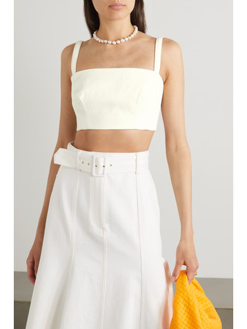 Emilia Wickstead Fabiola cropped denim top