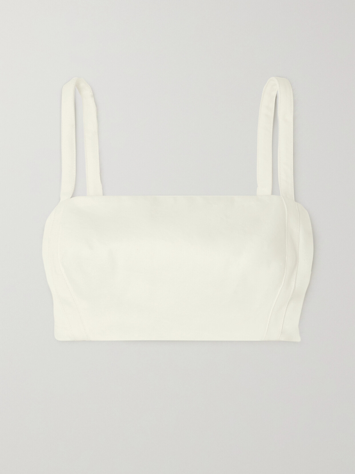 Emilia Wickstead Fabiola Cropped Denim Top - White