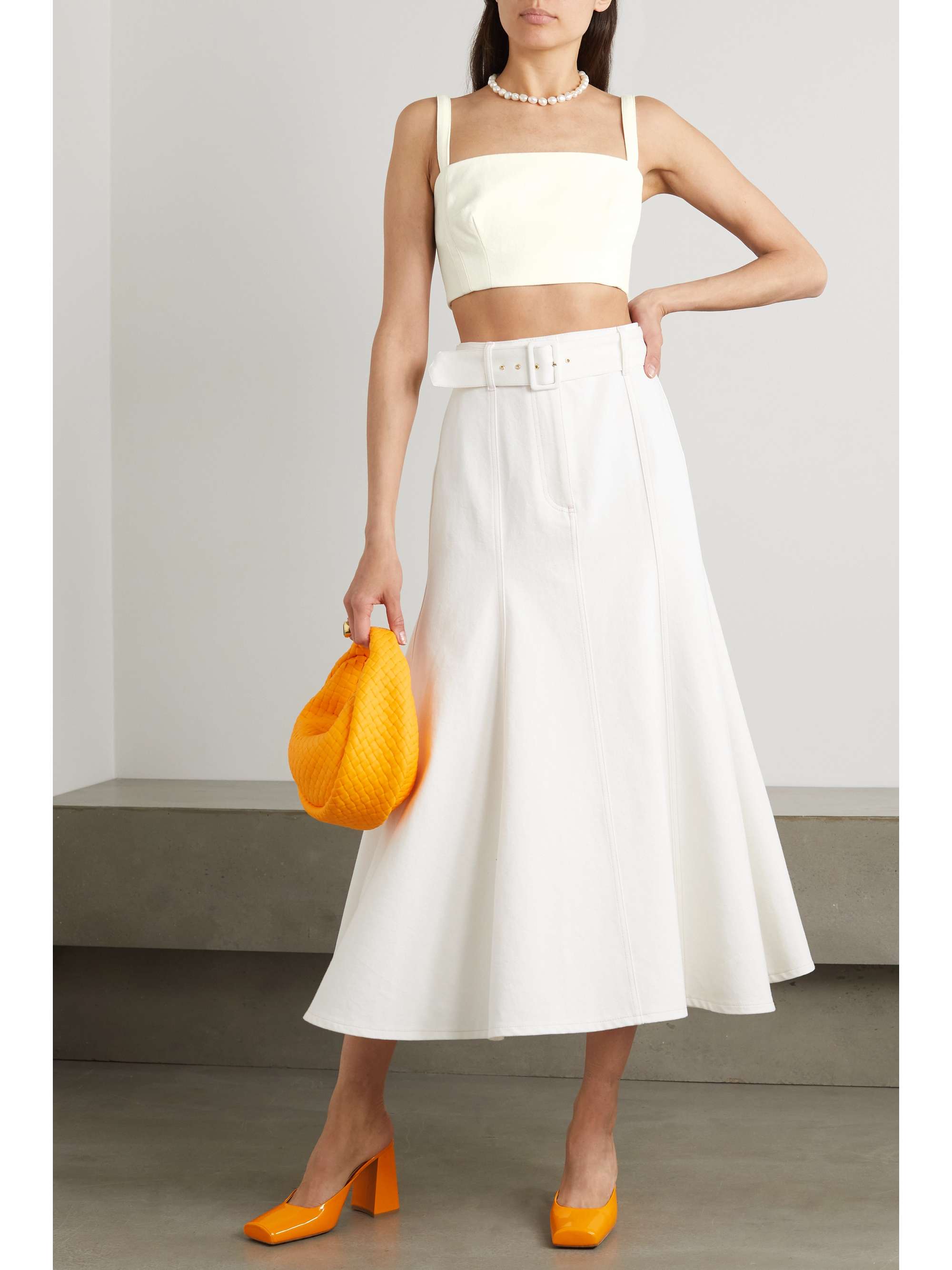 EMILIA WICKSTEAD Fabiola cropped denim top