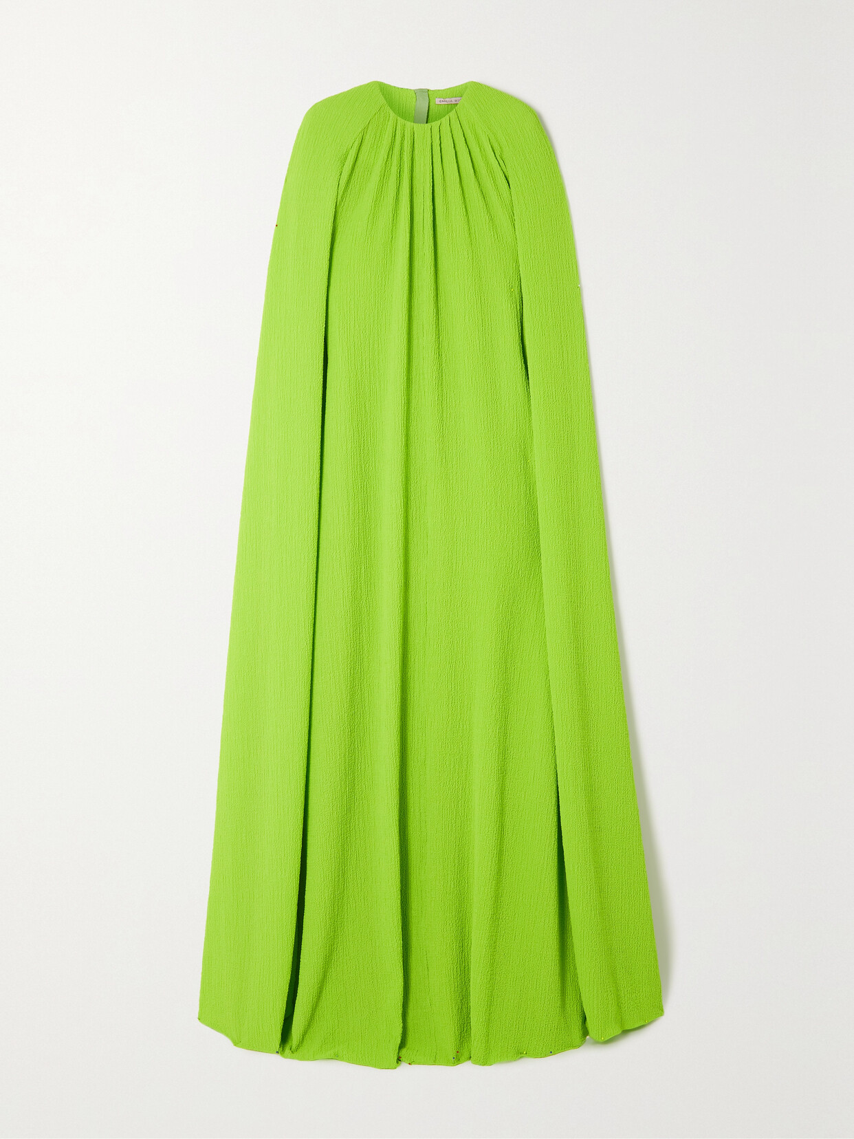 Emilia Wickstead Liv Cape-effect Seersucker Gown - Green