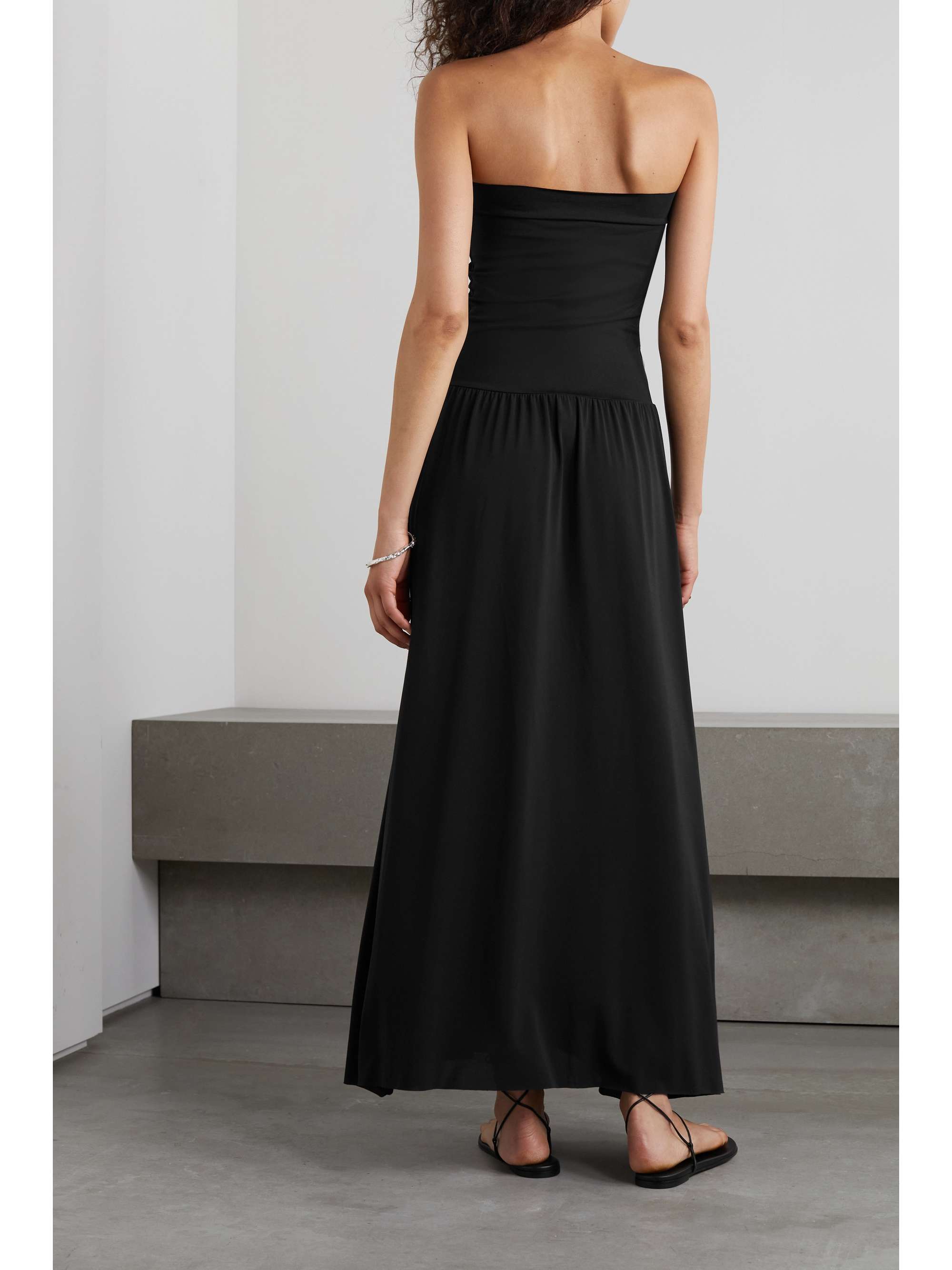 Black Strapless Maxi Dress