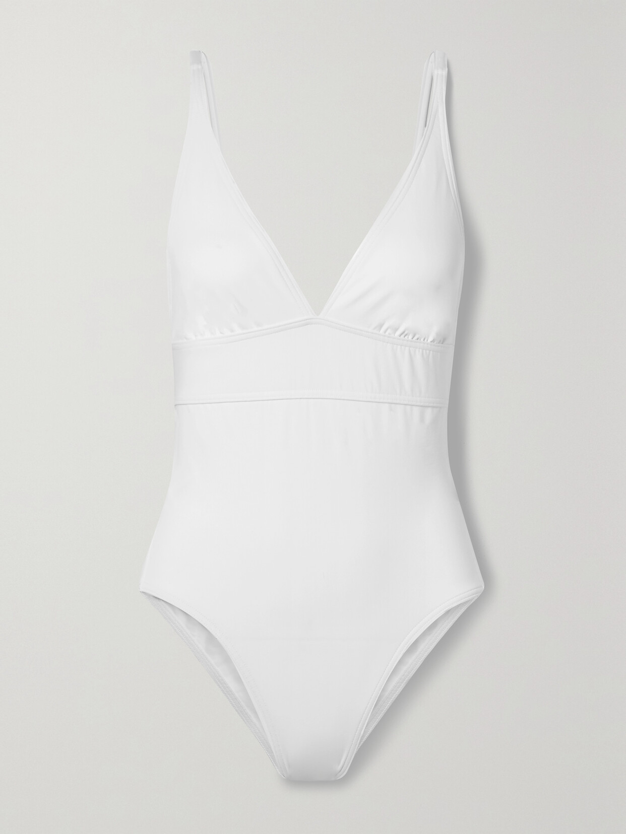Eres Larcin Deep V Triangle One-piece Swimsuit In White