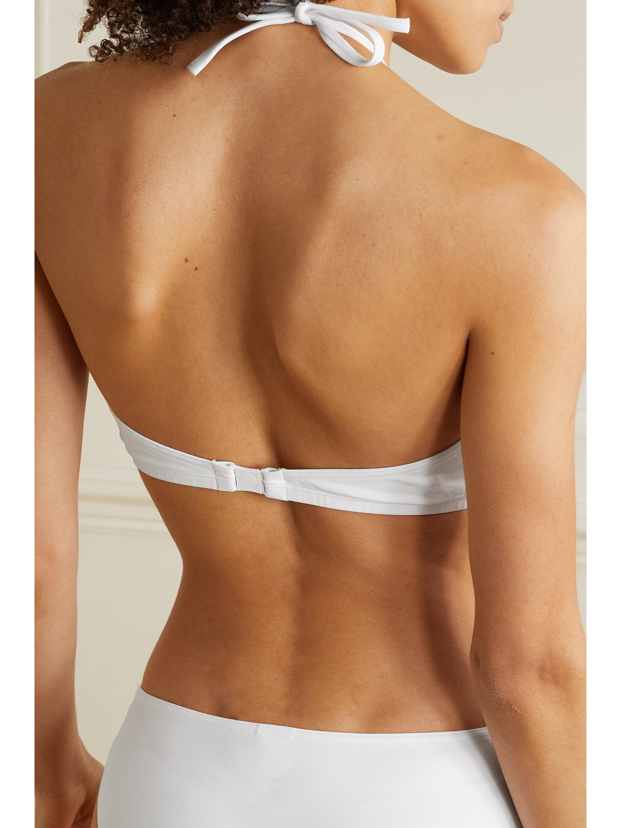 Shop Eres Les Essentiels Triangle Halterneck Bikini Top In White