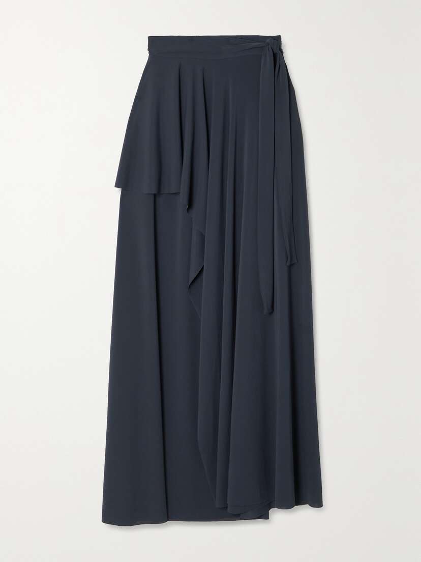 Eres + Maison Rabih Kayrouz Sara Pleated Stretch-jersey Wrap Maxi Skirt
