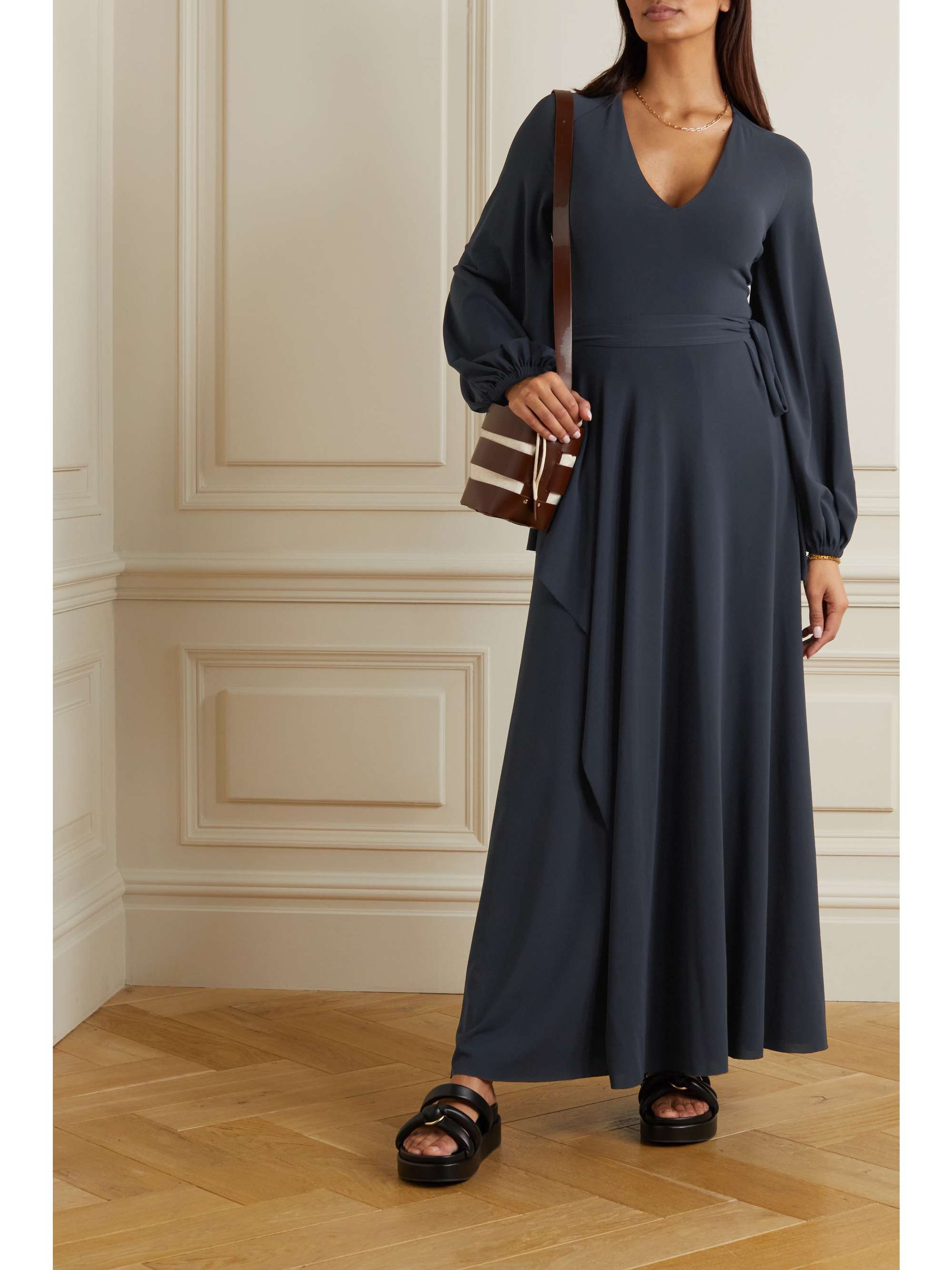 ERES + Maison Rabih Kayrouz Sara Maxi-Wickelrock aus Stretch-Jersey mit Falten