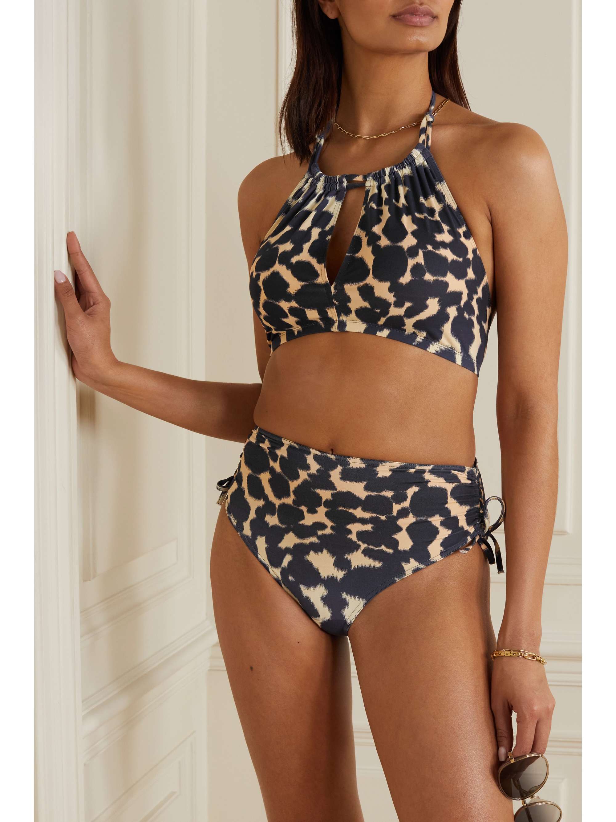 ERES + Maison Rabih Kayrouz Dalia Neckholder-Bikini-Oberteil mit Leopardenprint und Cut-out