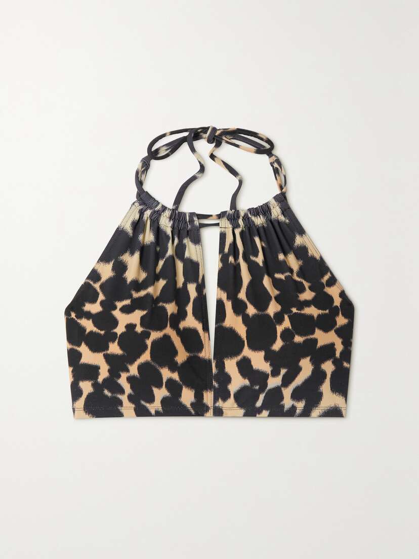Eres + Maison Rabih Kayrouz Dalia Cutout Leopard-print Halterneck Bikini Top - FR 44