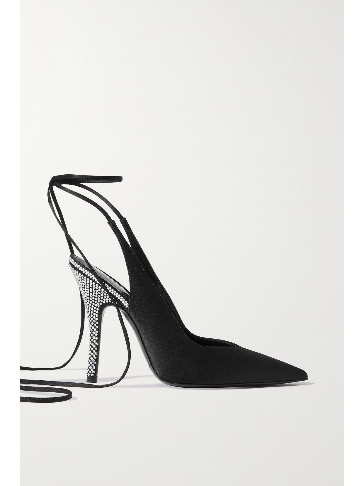 The Attico Venus Crystal-embellished Satin Pumps - Black