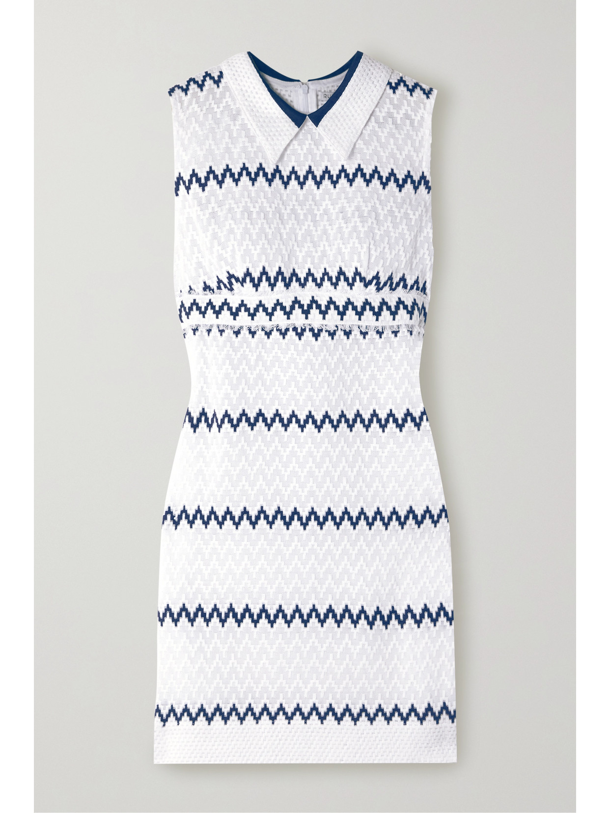 RUE MARISCAL Embroidered Cotton Mini Dress - White