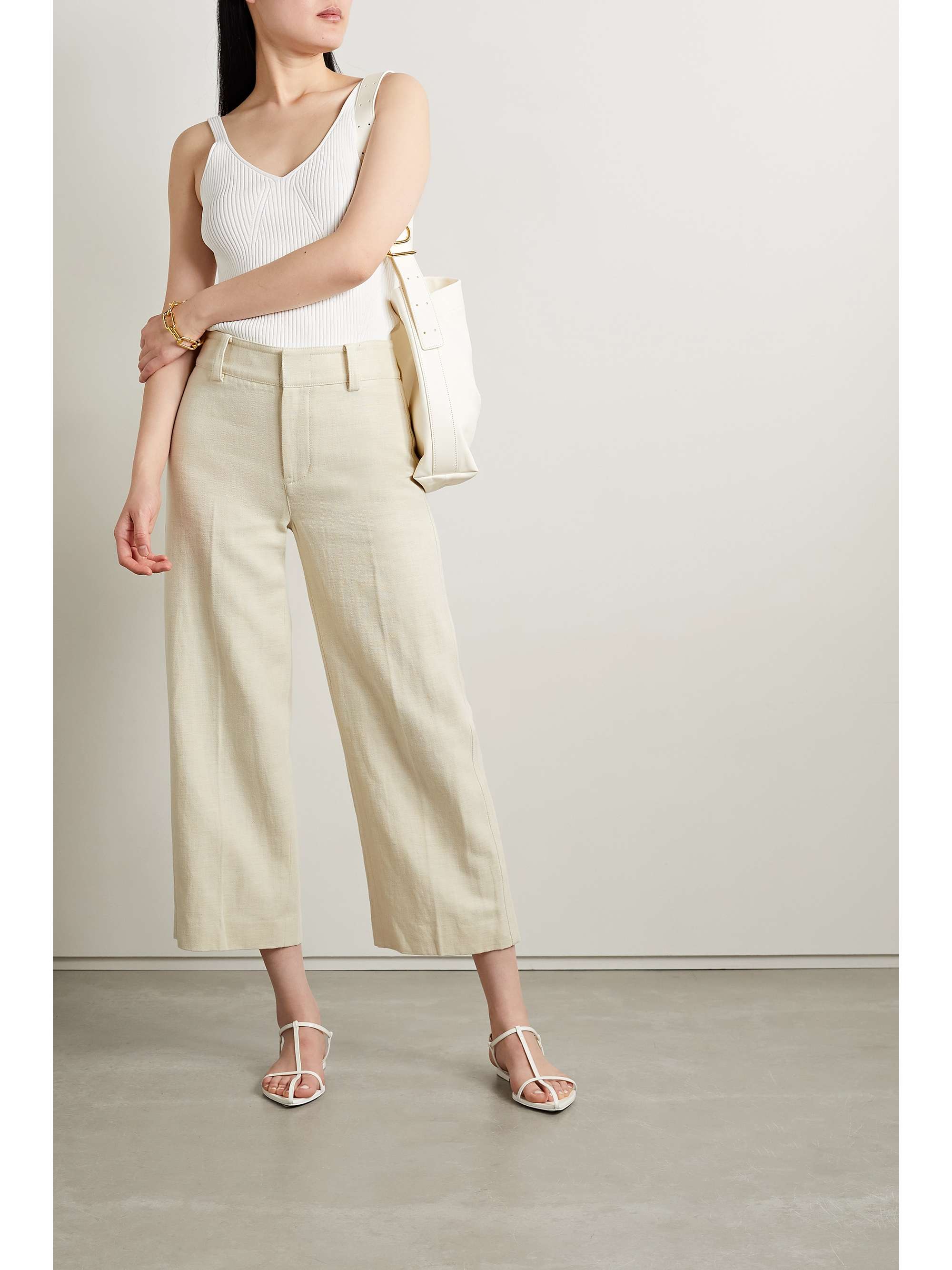 Pastel yellow Cropped organic cotton 