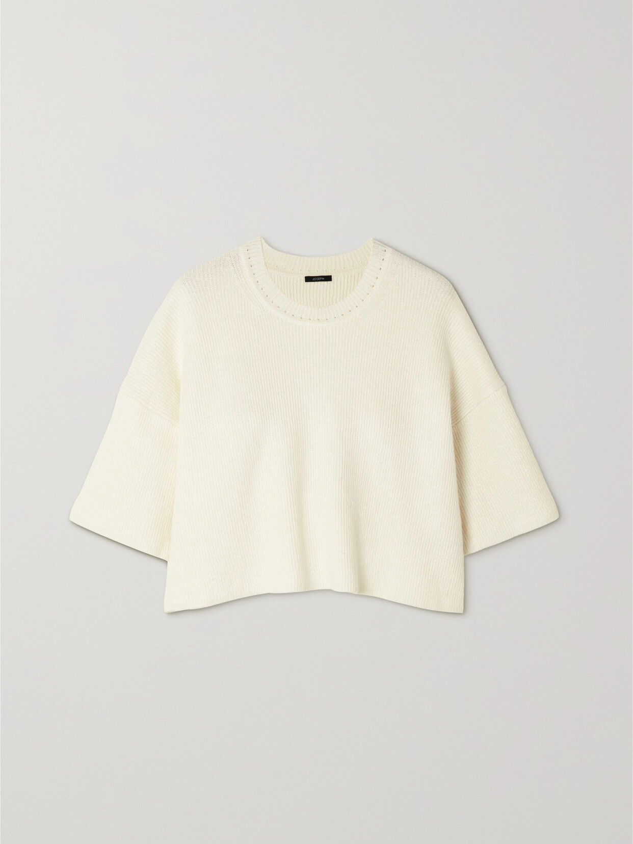 Joseph Cropped Ribbed Linen-blend Sweater - Ivory
