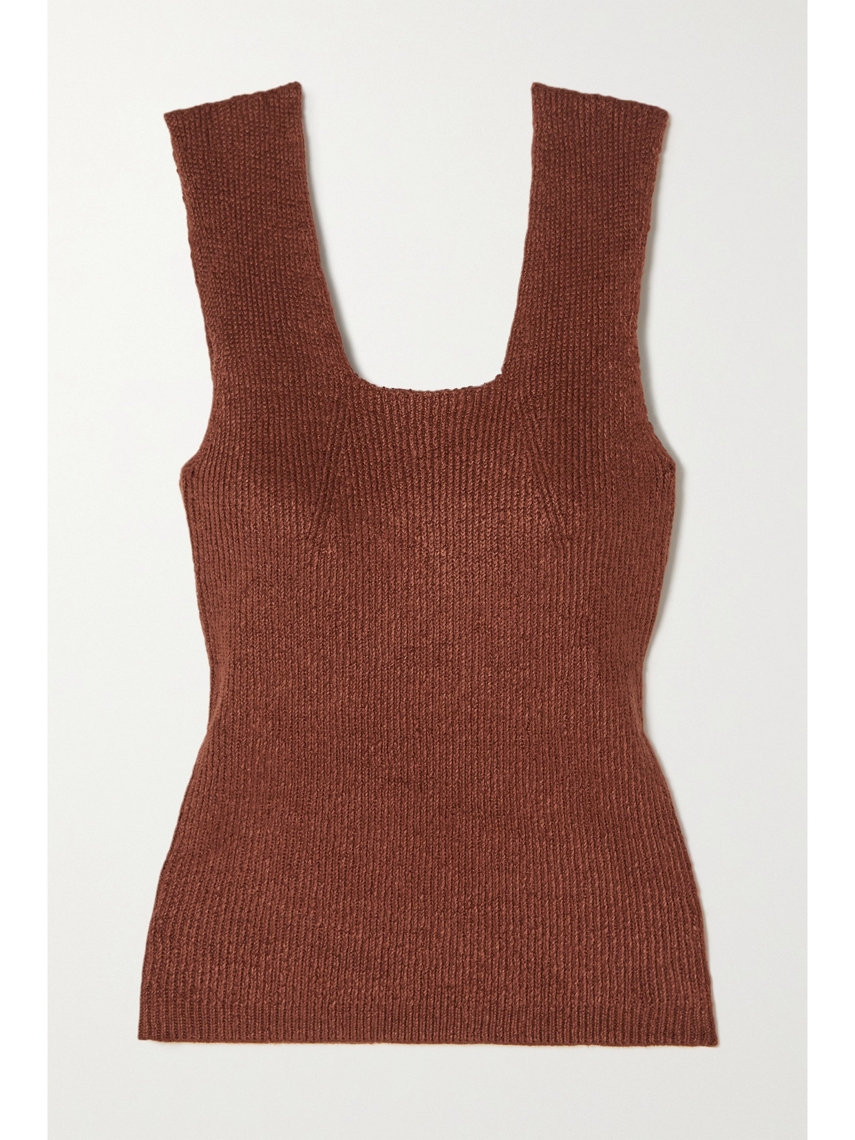 Joseph Ribbed-knit Linen-blend Tank - Brown