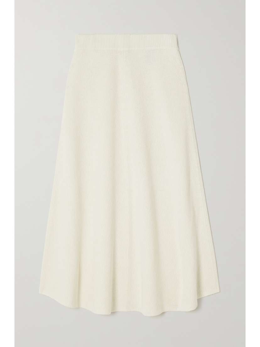 Joseph Ribbed Linen-blend Midi Skirt -  - x large