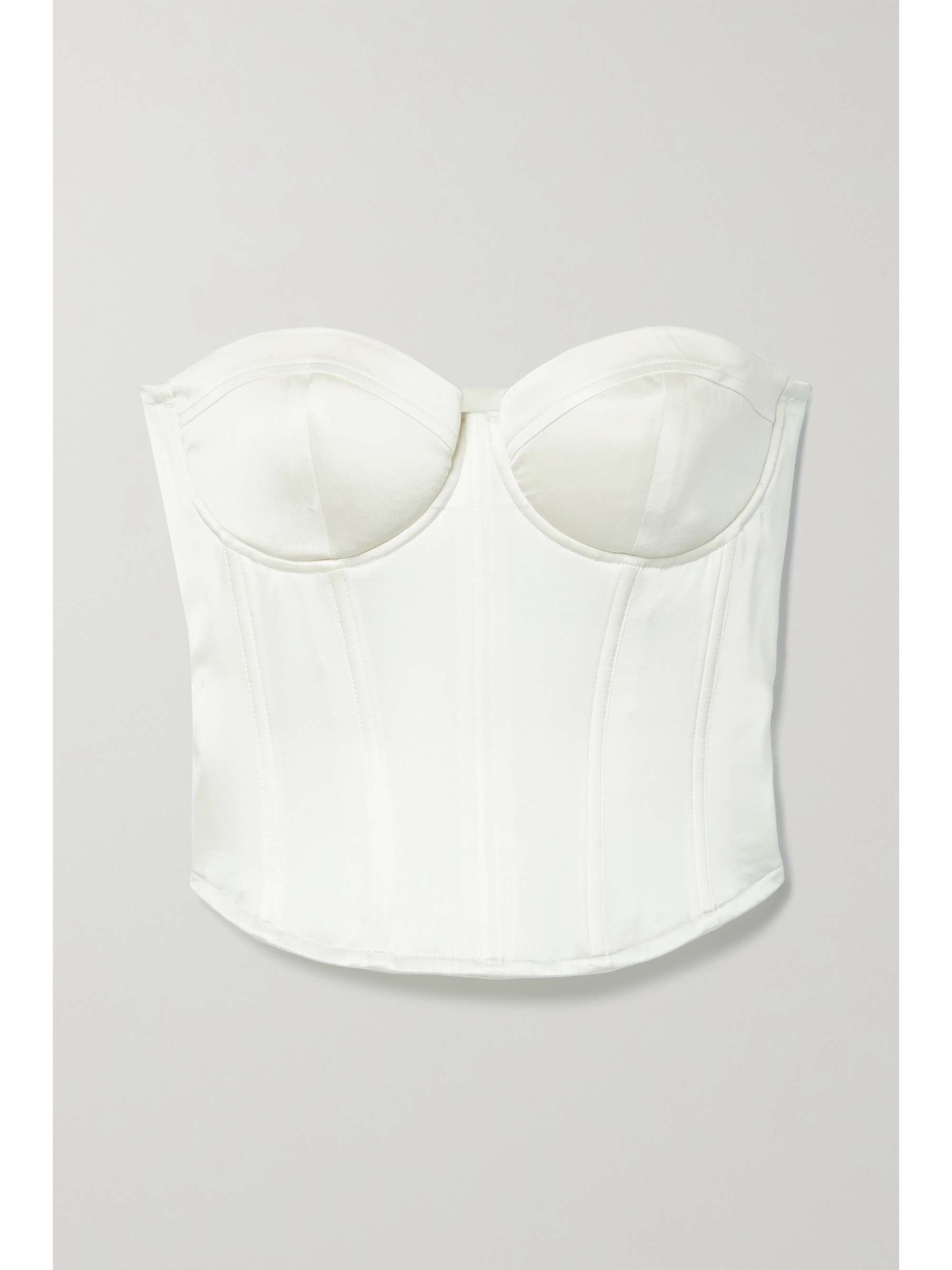 White Hamptons silk-blend satin bustier 