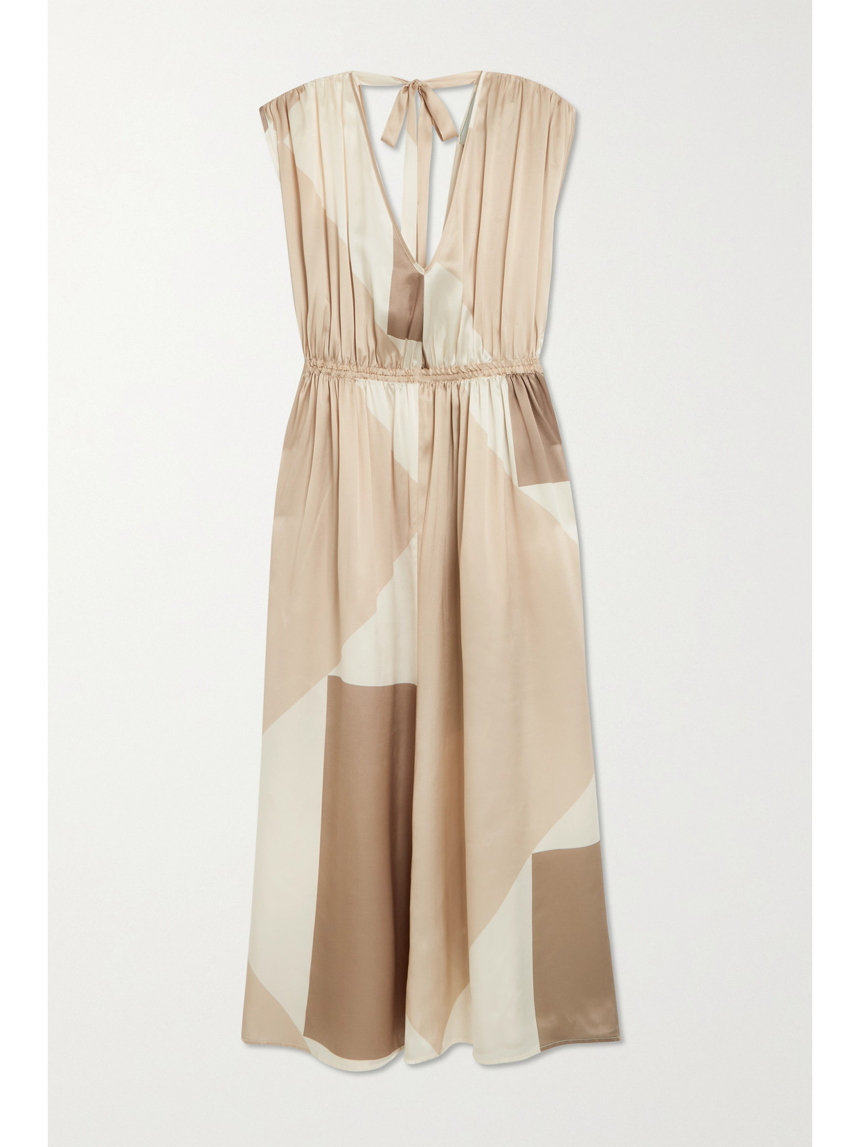 Envelope1976 Venezia Open-back Silk-satin Dress In Neutrals