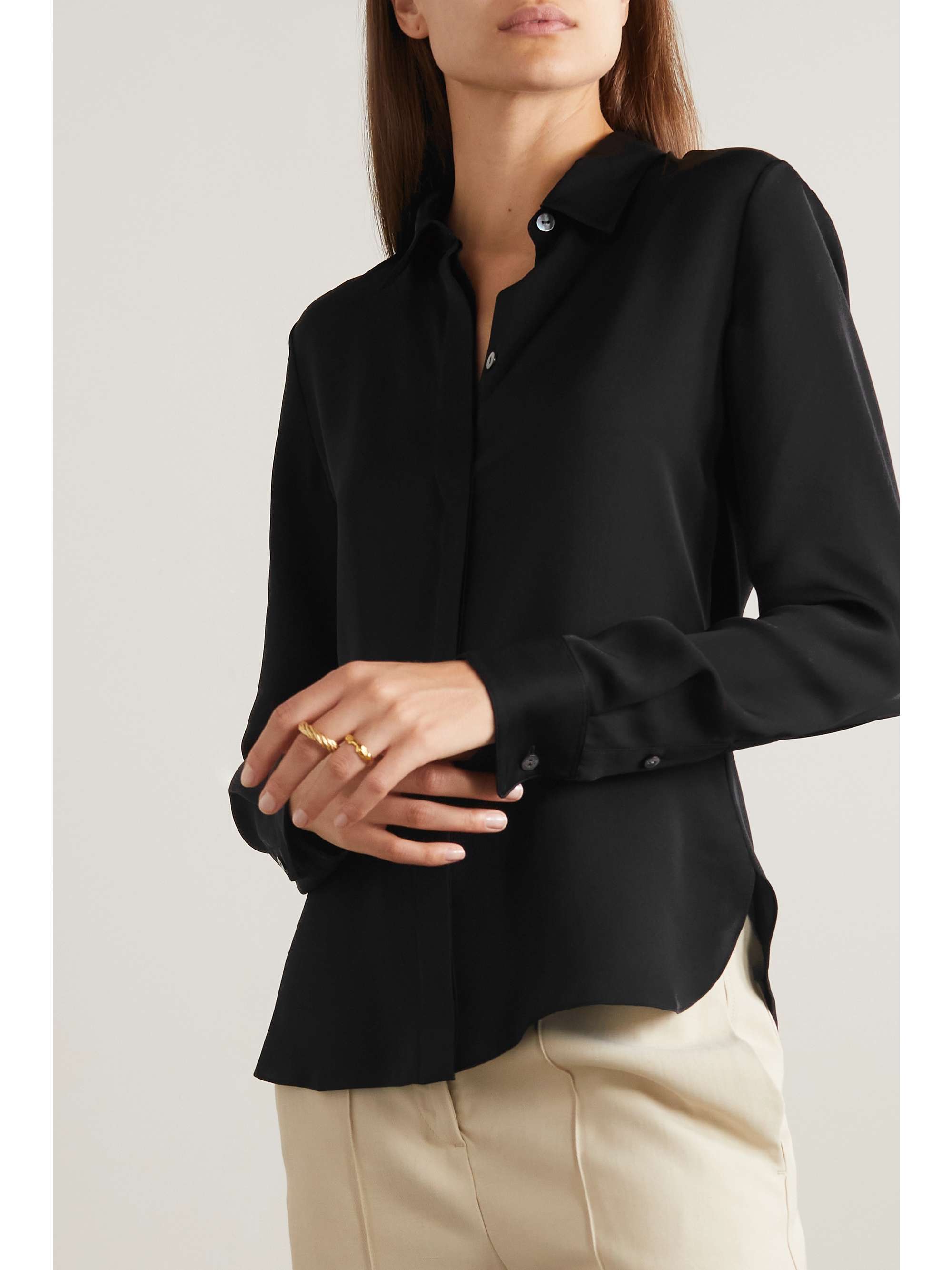 THEORY Silk-charmeuse shirt