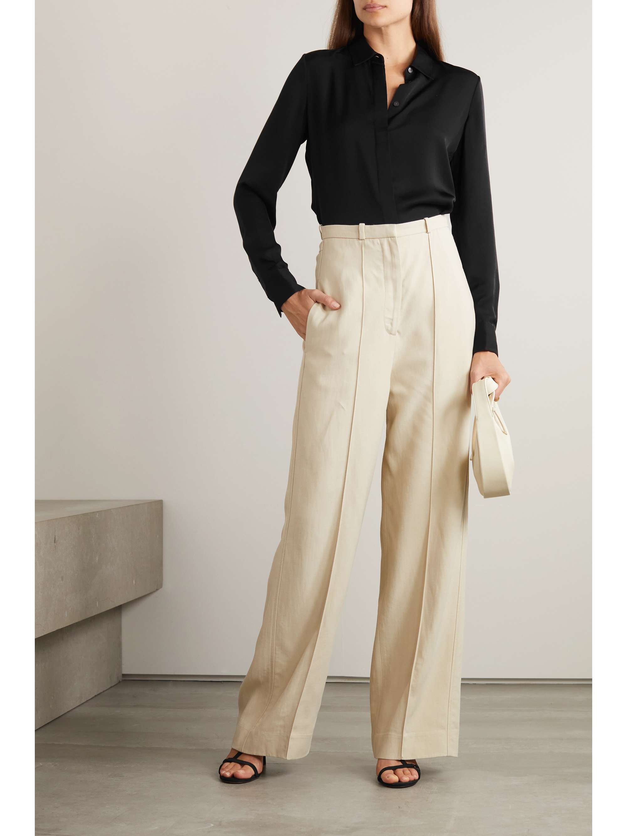 THEORY Silk-charmeuse shirt